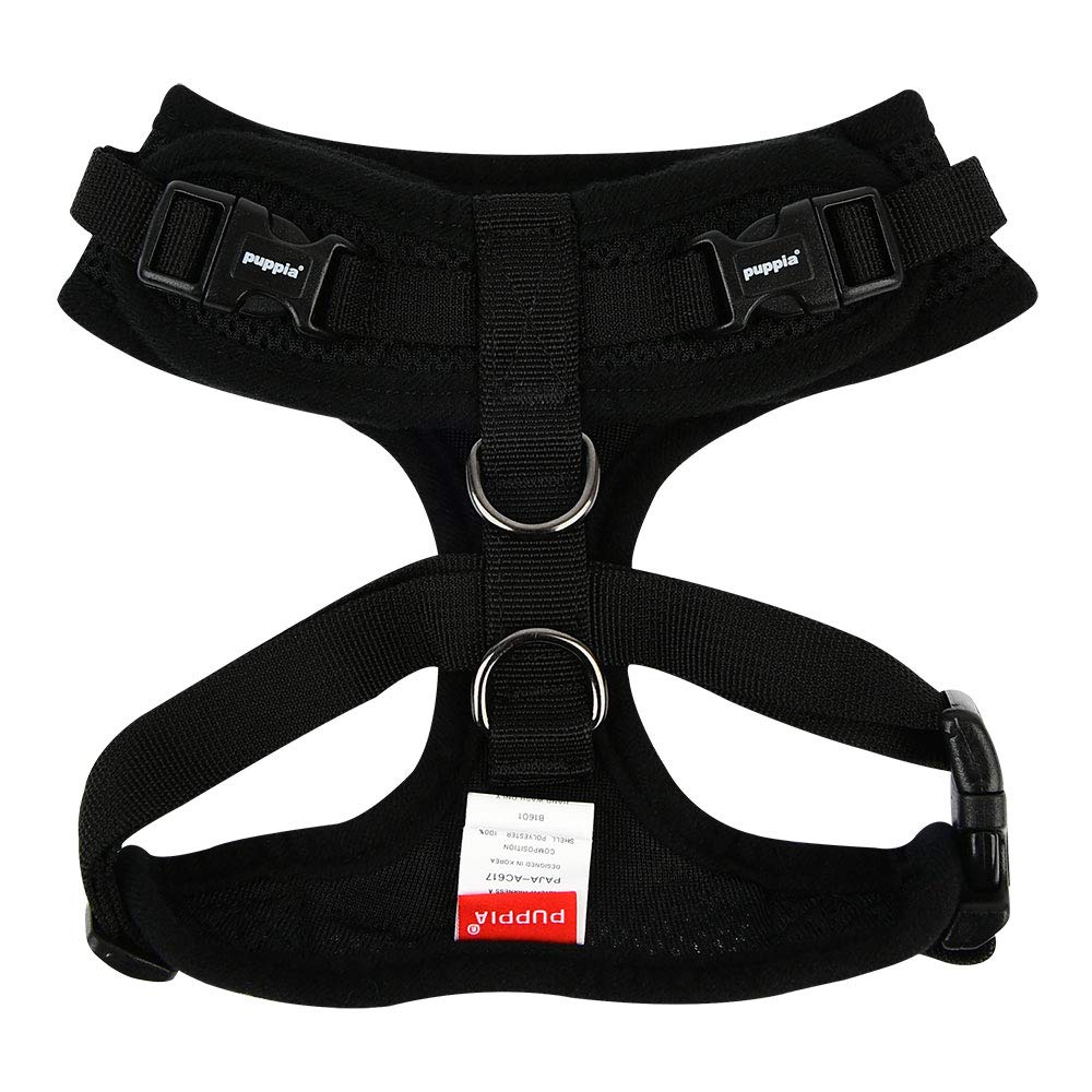 Authentic Puppia Ritefit Harness With Adjustable Neck, Black, Medium