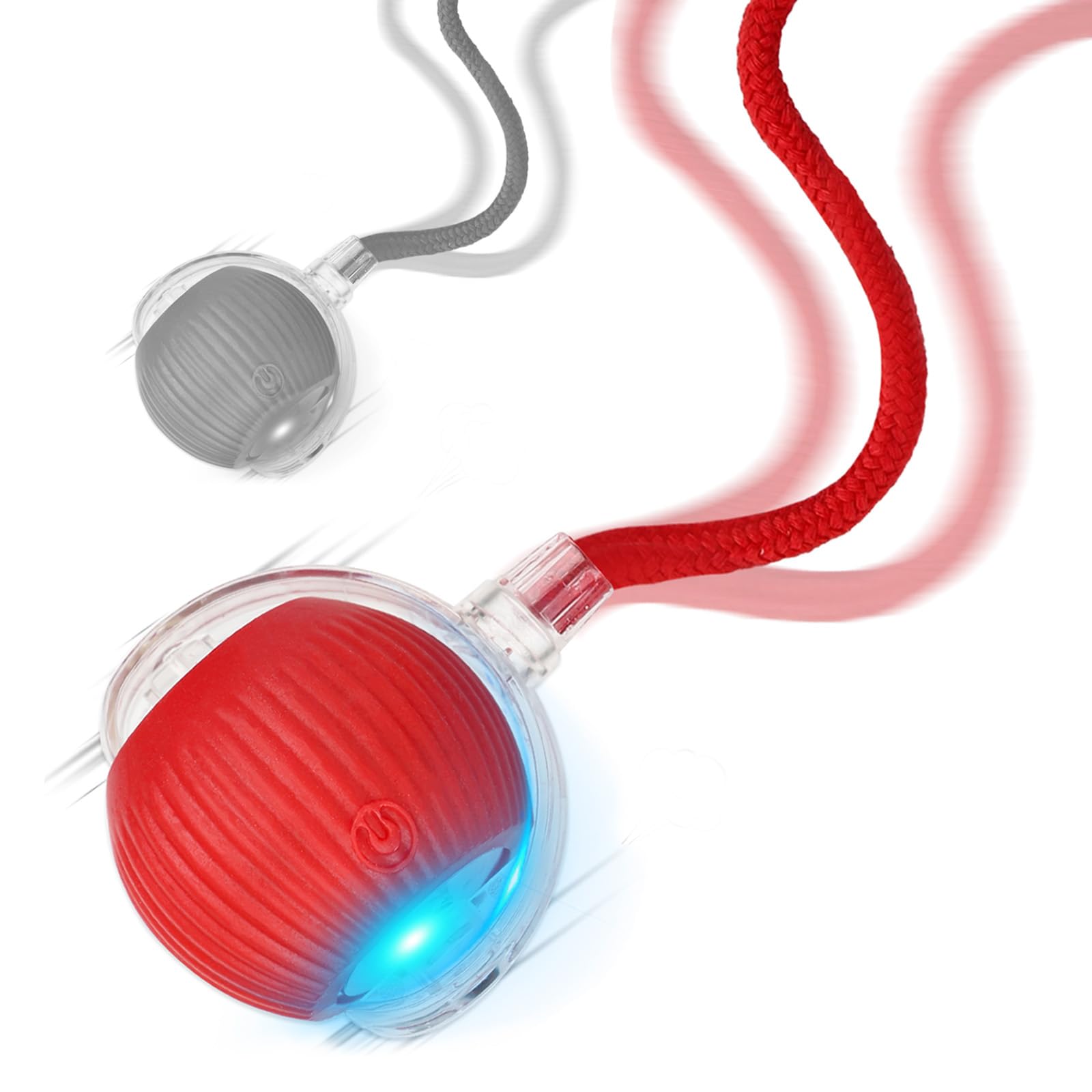 Goosheep 2025 New 2Pack Cat Ball Kitten Toys For Indoor Interactive Kitty Ball Toy Speedy Tail 360 Automatic Rolling(Red Grey)