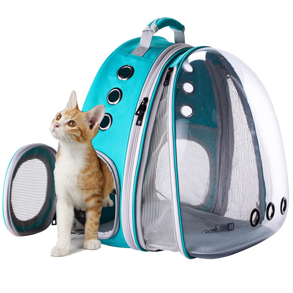 Front Expandable Cat Backpack Carrier, Fit up to 20 lbs, Space Capsule Bubble Window Pet Carrier Backpack for Large Fat Cat and 