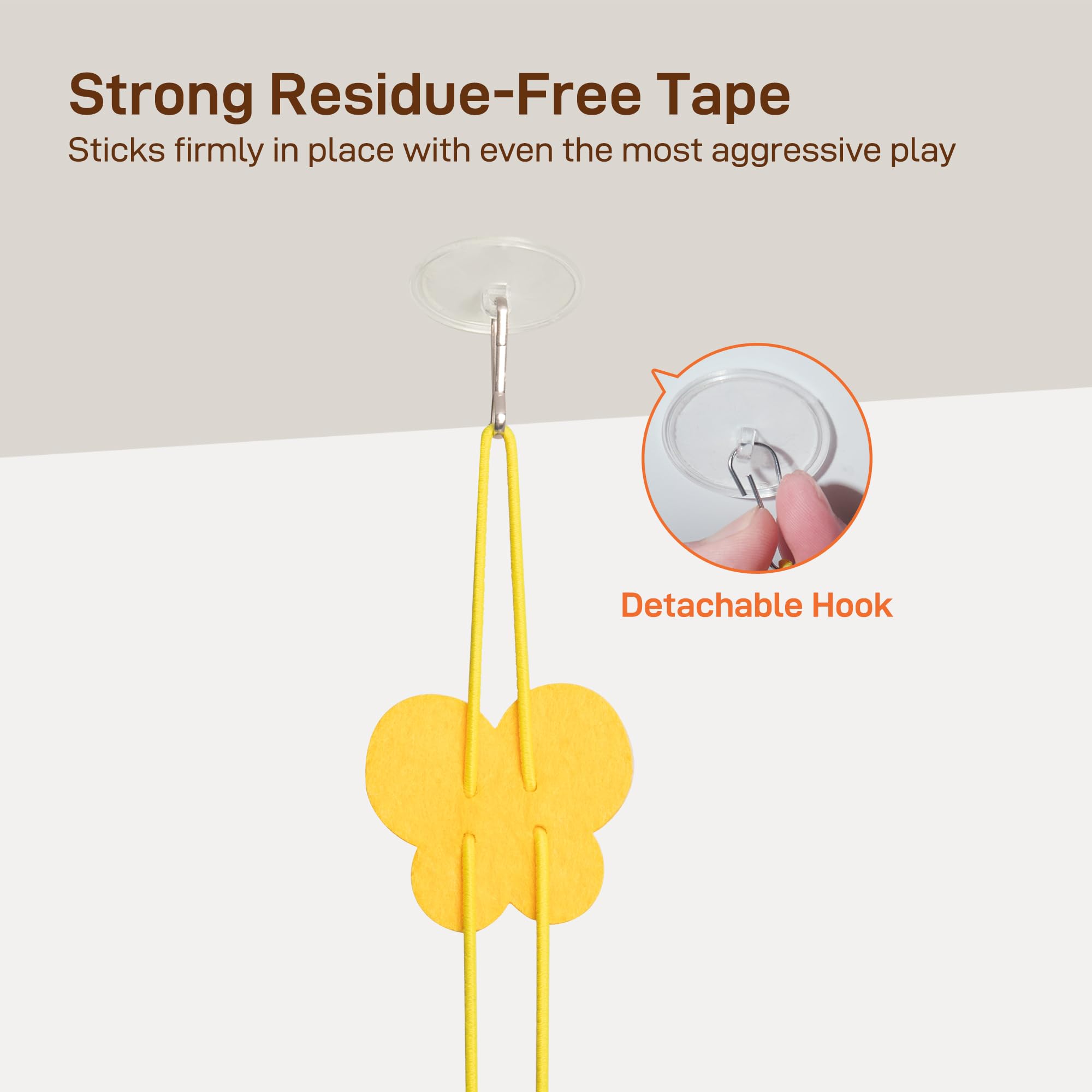 Potaroma Interactive Cat Feather Toys 5 Pcs, Cat Teaser Retractable Hanging Indoor Kitten Play Chase Exercise, Mental Physical S