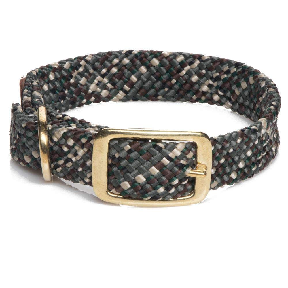Mendota Pet Double Braid Collar - Brass - Dog Collar - Made In The Usa - Camo, 1 In X 18 In Standard