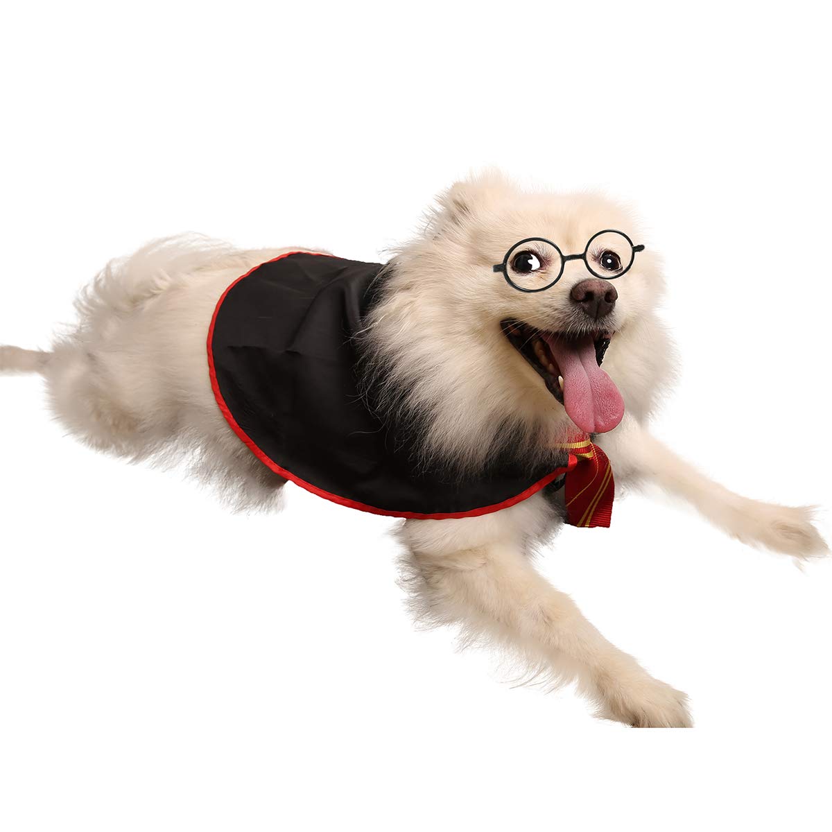 Coomour Halloween Dog Costume Pet Wizard Shirt Cat Soft Clothes For Dogs Cats Soft Hoodies With Glasses (X-Large)