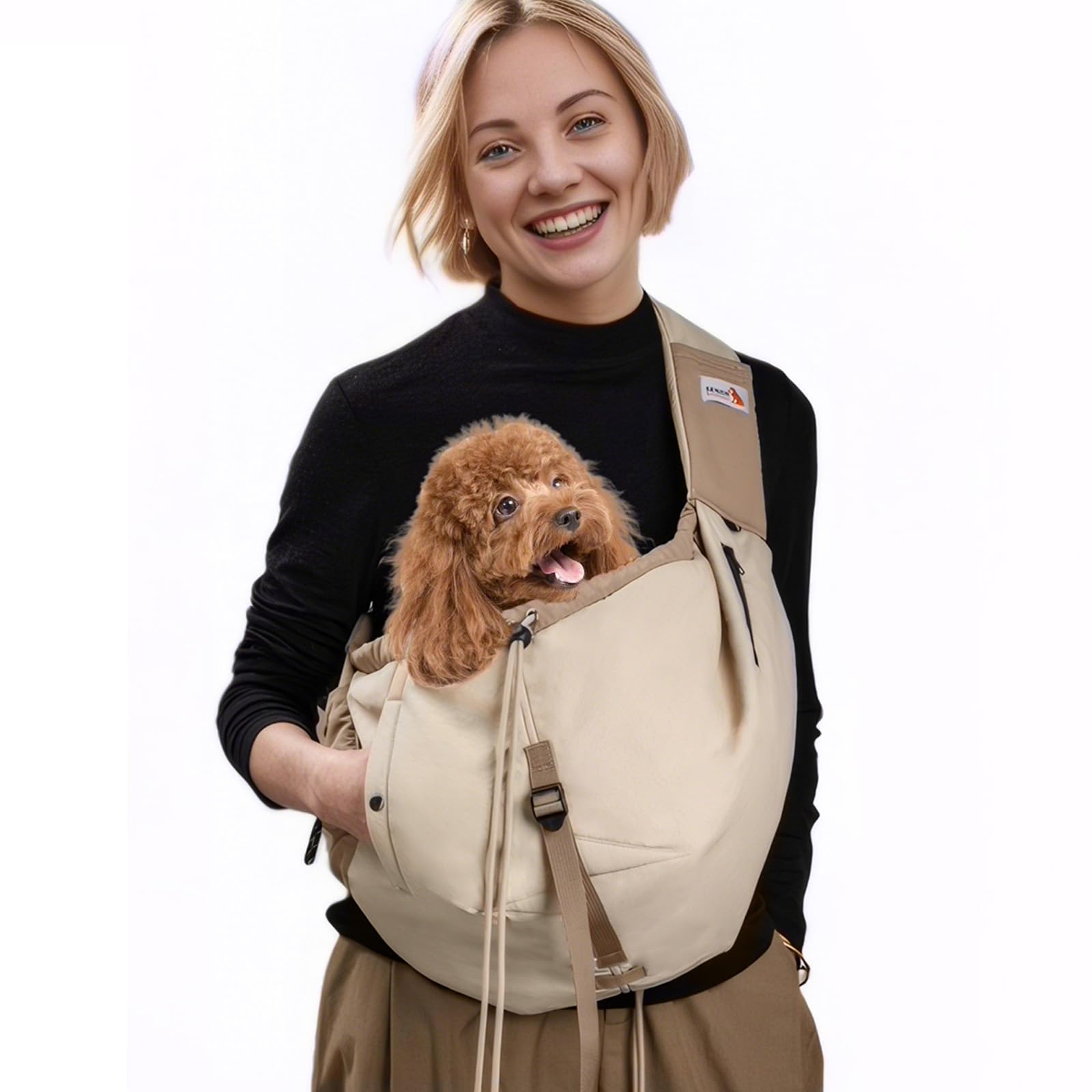 Dog Carrier Sling,Dog Carriers for Small Dogs & Cats Up to 20lbs,Puppy Carrying Backpack Pet Purse with Pockets,Adjustable Shoul