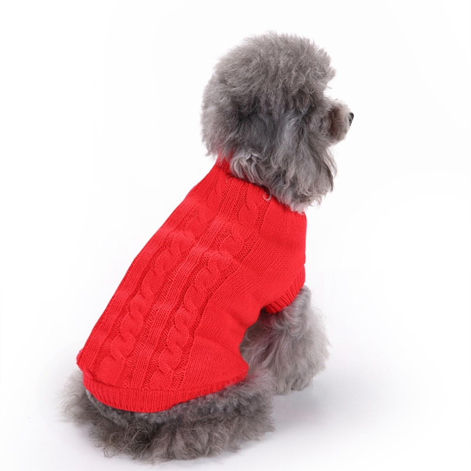 Small Dog Sweaters Knitted Pet Cat Warm Dog Sweatshirt Winter Clothes Kitten Puppy Sweater (X-Small,Red)