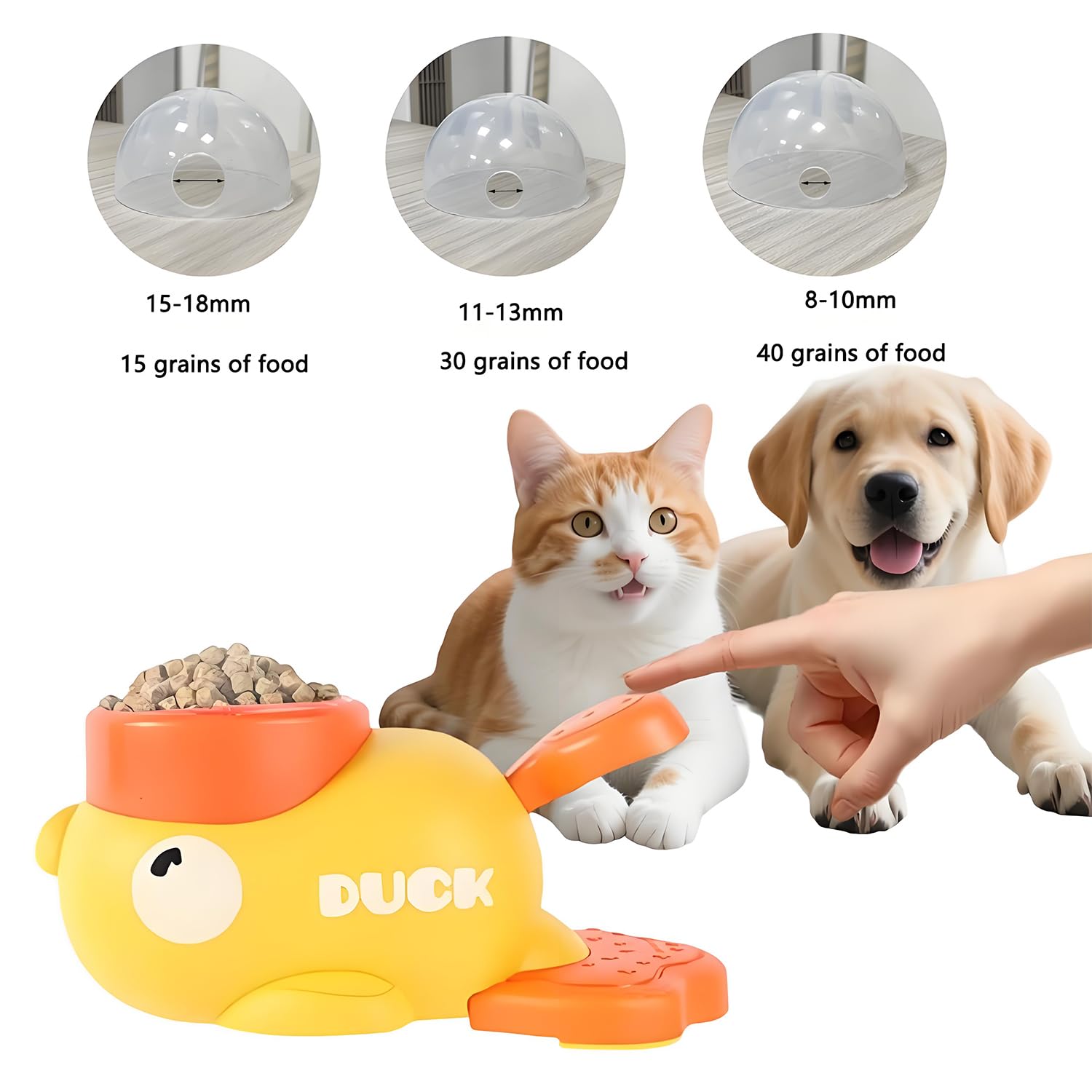 2-in-1 Interactive Duck-Shaped Snack Dispenser, Educational Training Toy, Slow Feeder to Reduce Bloating, Suitable for Cats and