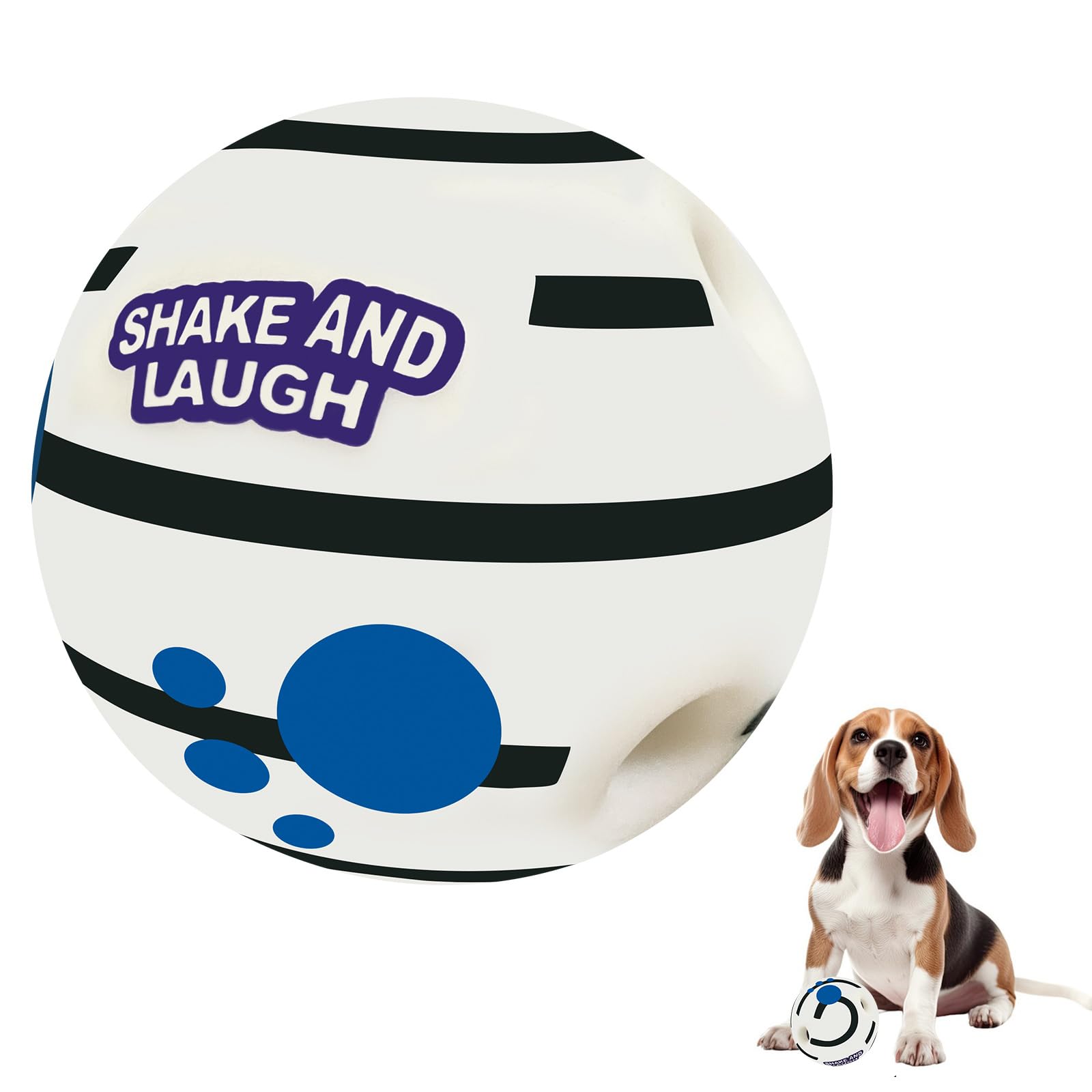 Shake And Laugh Glow In The Dark Dog Toys Ball, Interactive Dog Ball, Shaking With Gibbering Sound, M, 3.46 In (8.8 Cm)