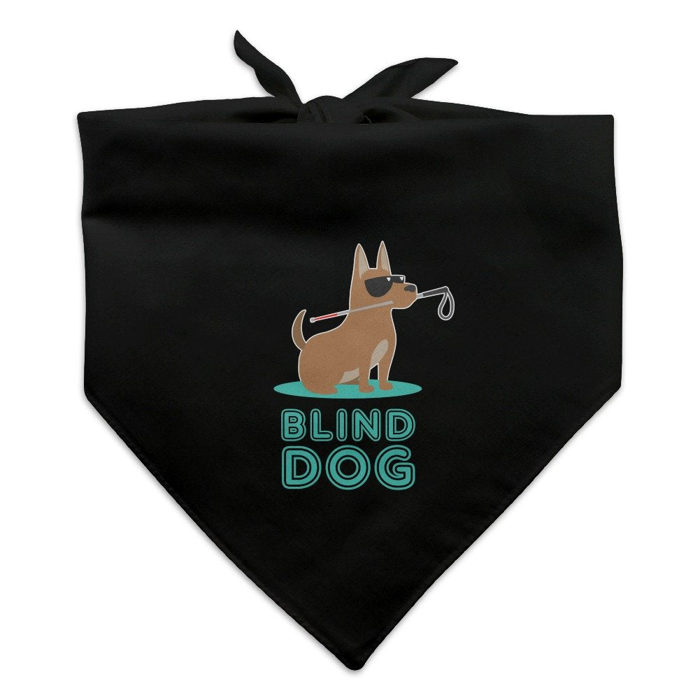 Graphics & More Blind Dog With Sunglasses And Cane Dog Pet Bandana - Black