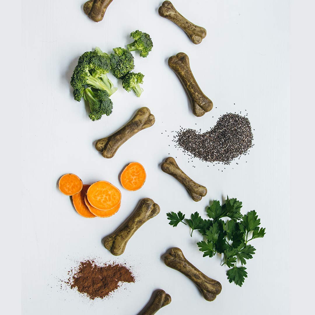 V-dog Dog Treats - Vegan Breathbone Teeth Cleaning Dental Dog Bones - Fresh Breath - 8 Ounces - All Natural - Made in USA - 6 Bo