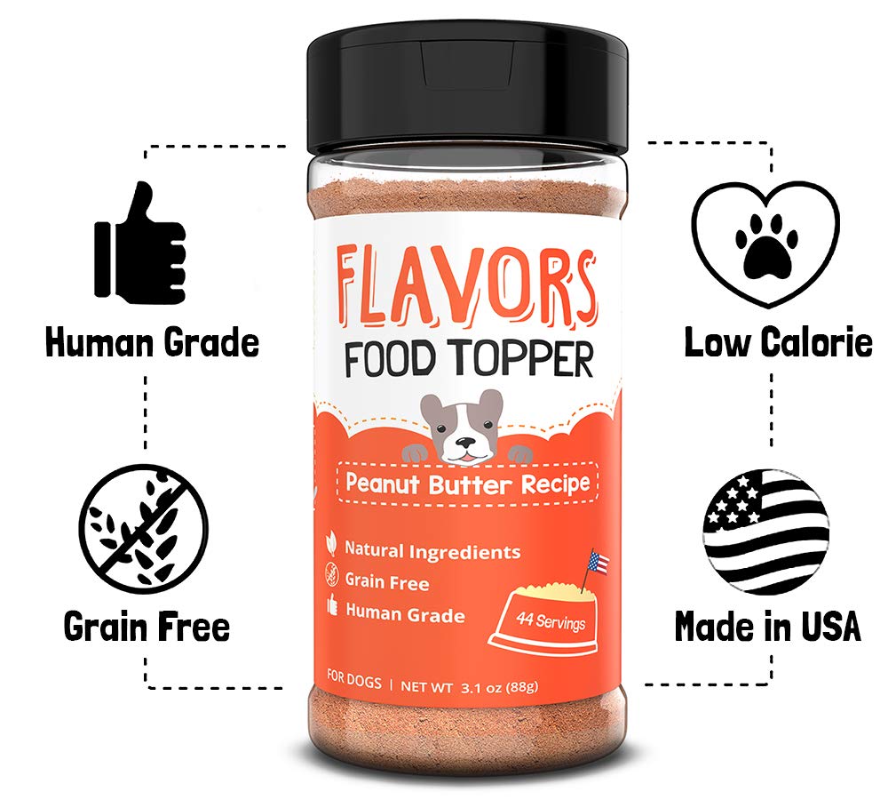 BEAUMONT BASICS Flavors Food Topper for Dogs, Peanut Butter Recipe, 3.1-Ounce