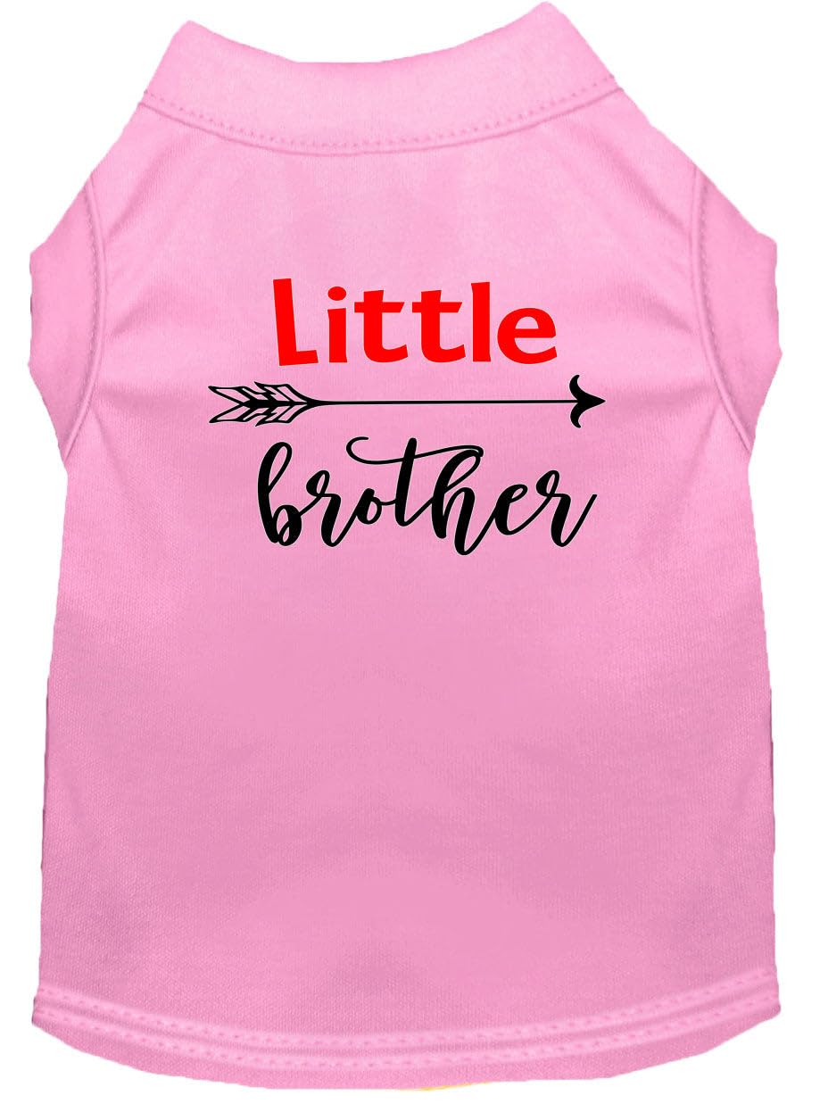 Pet Dog & Cat Shirt Screen Printed, "Little Brother" Light Pink MD (6-10 lbs.)