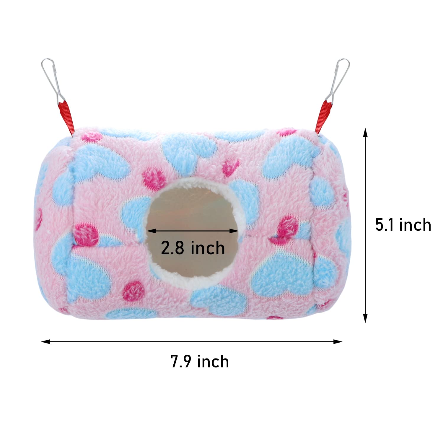 Wontee Hamster Hammock Warm Bed House Small Animal Hideout For Hamsters Gerbil Young Rat Mouse (Pink)