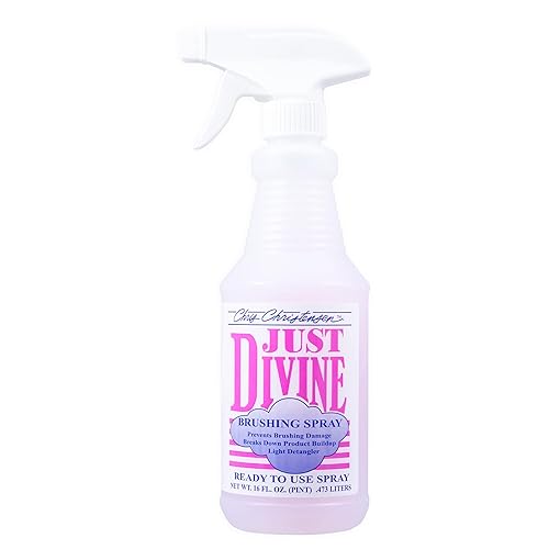 Chris Christensen Just Divine Dog Brushing Spray, Groom Like A Professional, Prevents Brushing Damage, Light Detangler, Ready To Use, All Coat Types, Made In Usa, 16Oz