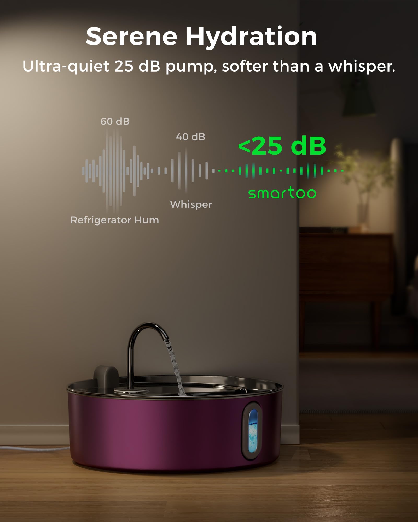 Smartoo Dog Water Fountain For Large Dogs 7L/236Oz Stainless Steel Dog Water Bowl Dispenser Automatic Pet Water Fountain, Multi-