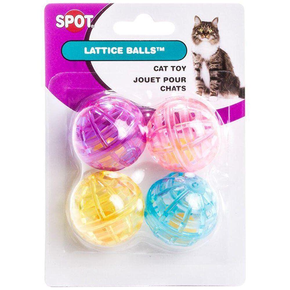 Spot Lattice Plastic Balls With Bells - 4 Pk