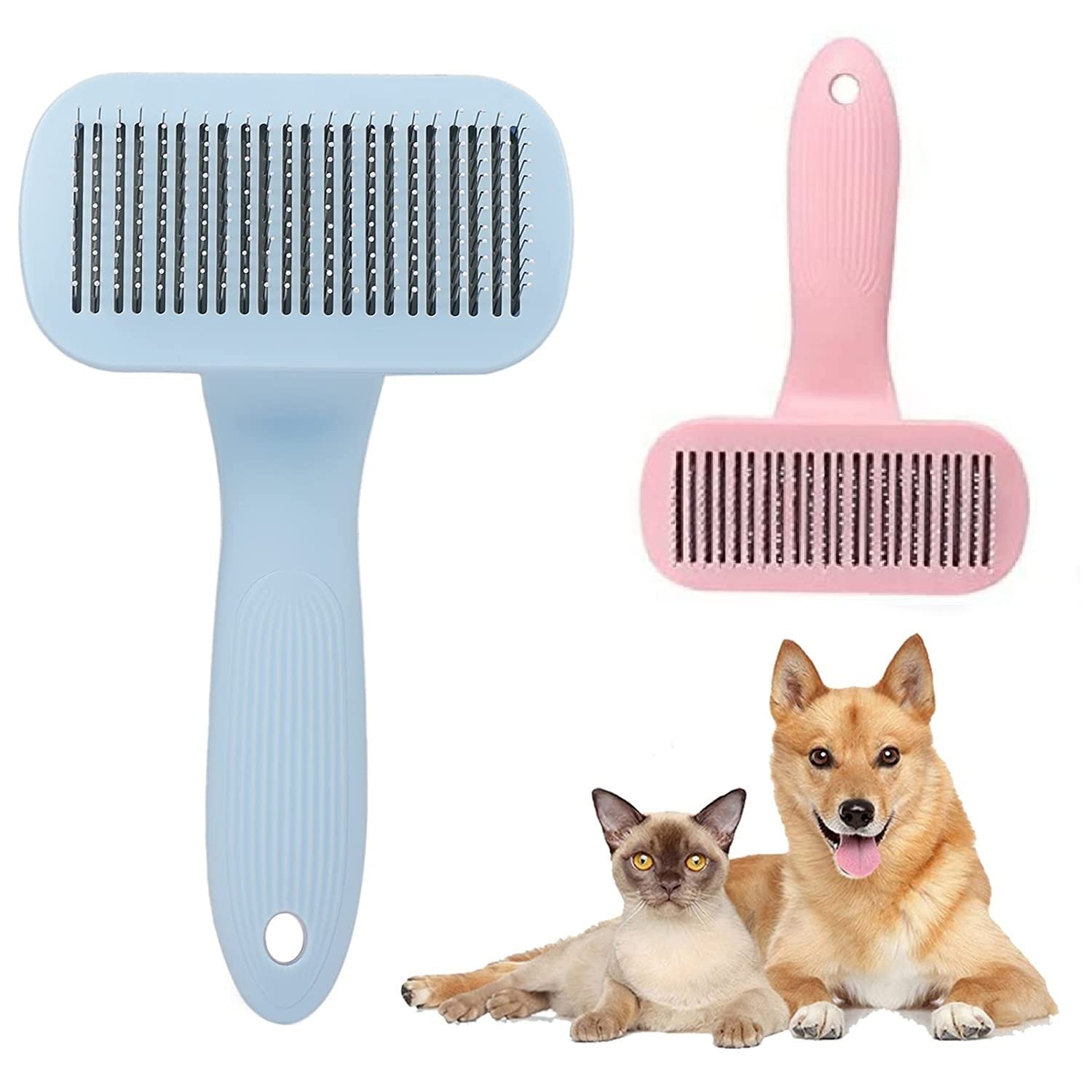 Self Cleaning Pet Brush, Dog Brush, Cat Brush For Shedding And Grooming Long Short Haired Dog Cats, For Dog Cat Rabbit Remove Lo