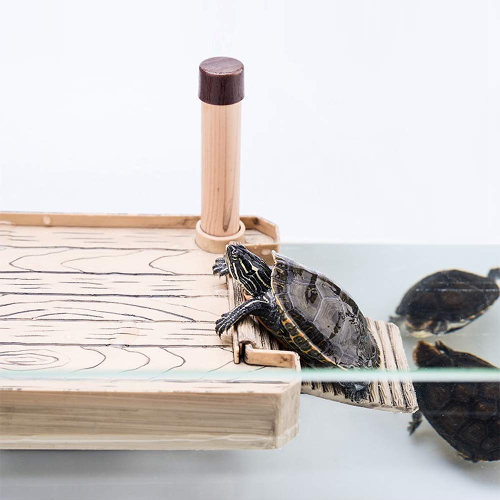 Hffheer Reptile Turtle Pier, Decorative Reptile Floating Basking Turtle Floating Turtle Basking For Small Reptiles Tortoise Amphibians Sun Bathing Climbing