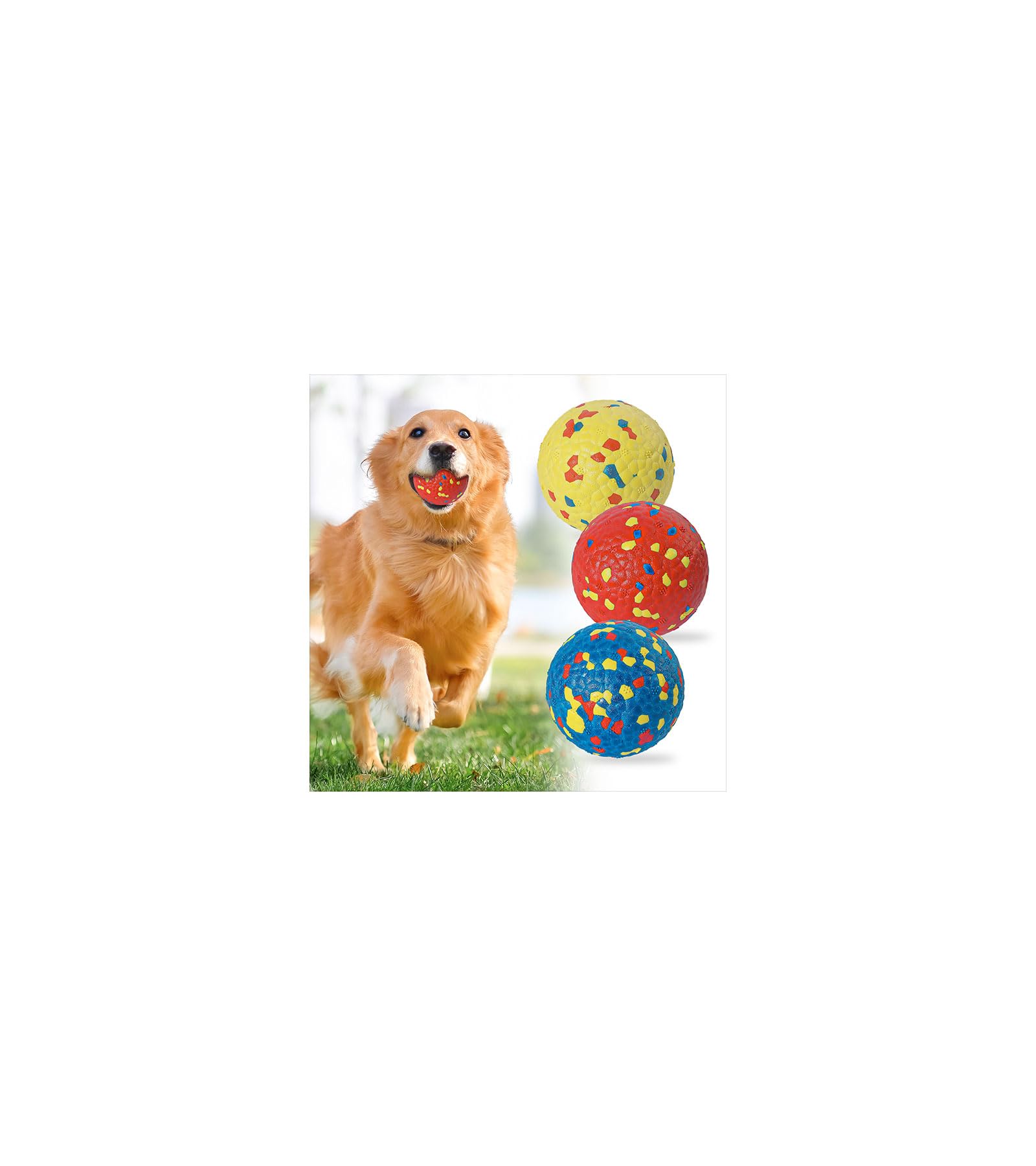 Cyperglory 3 Pack Indestructible Dog Tennis Balls For Aggressive Chewers: Interactive Pet Toys, Herding And Jolly Ball For Dogs,