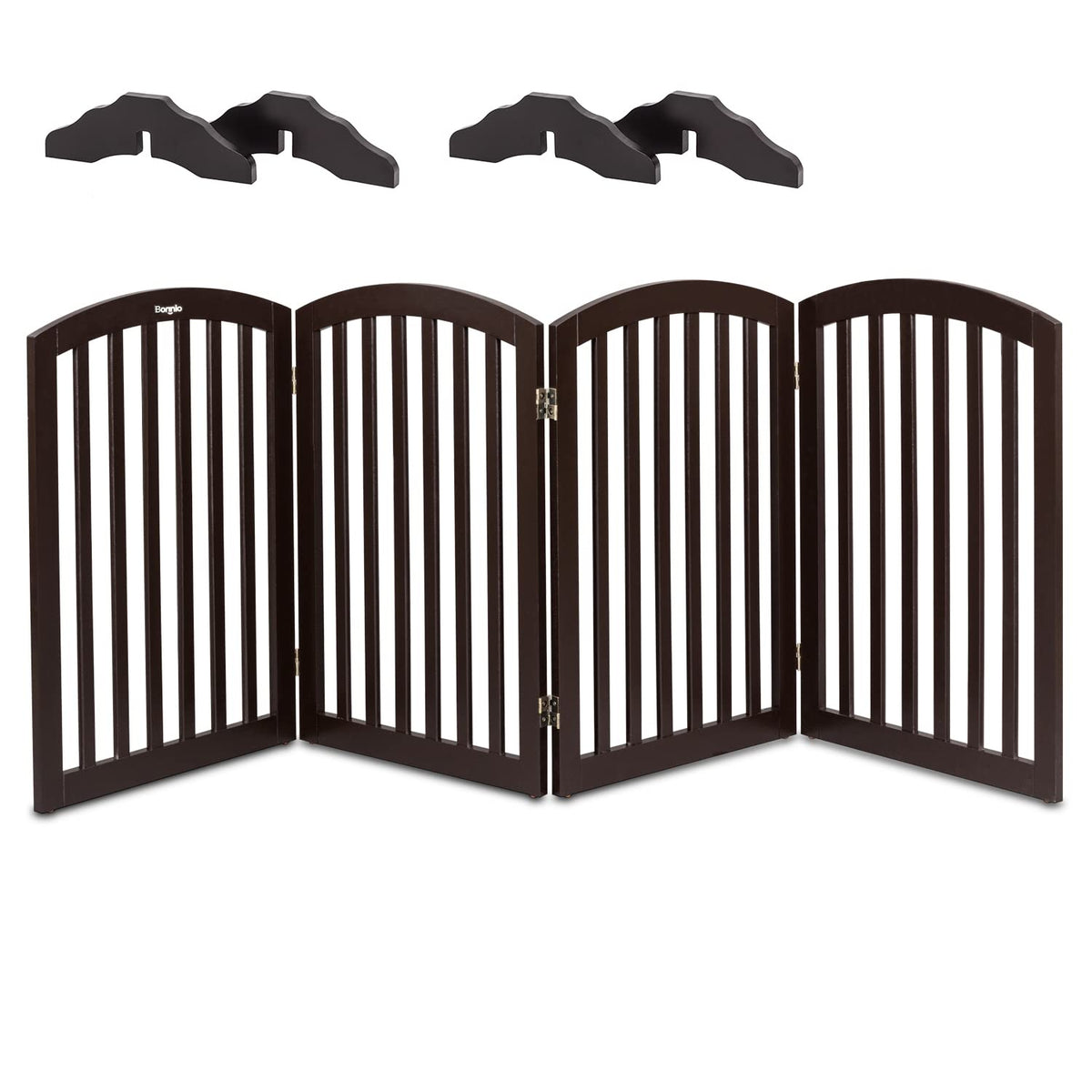 Bonnlo 30'' Tall Free Standing Pet Gate For Dogs, 81    Wide Dog Gates For The House, Doorways & Stairs, Dog Fence Indoor Puppy 