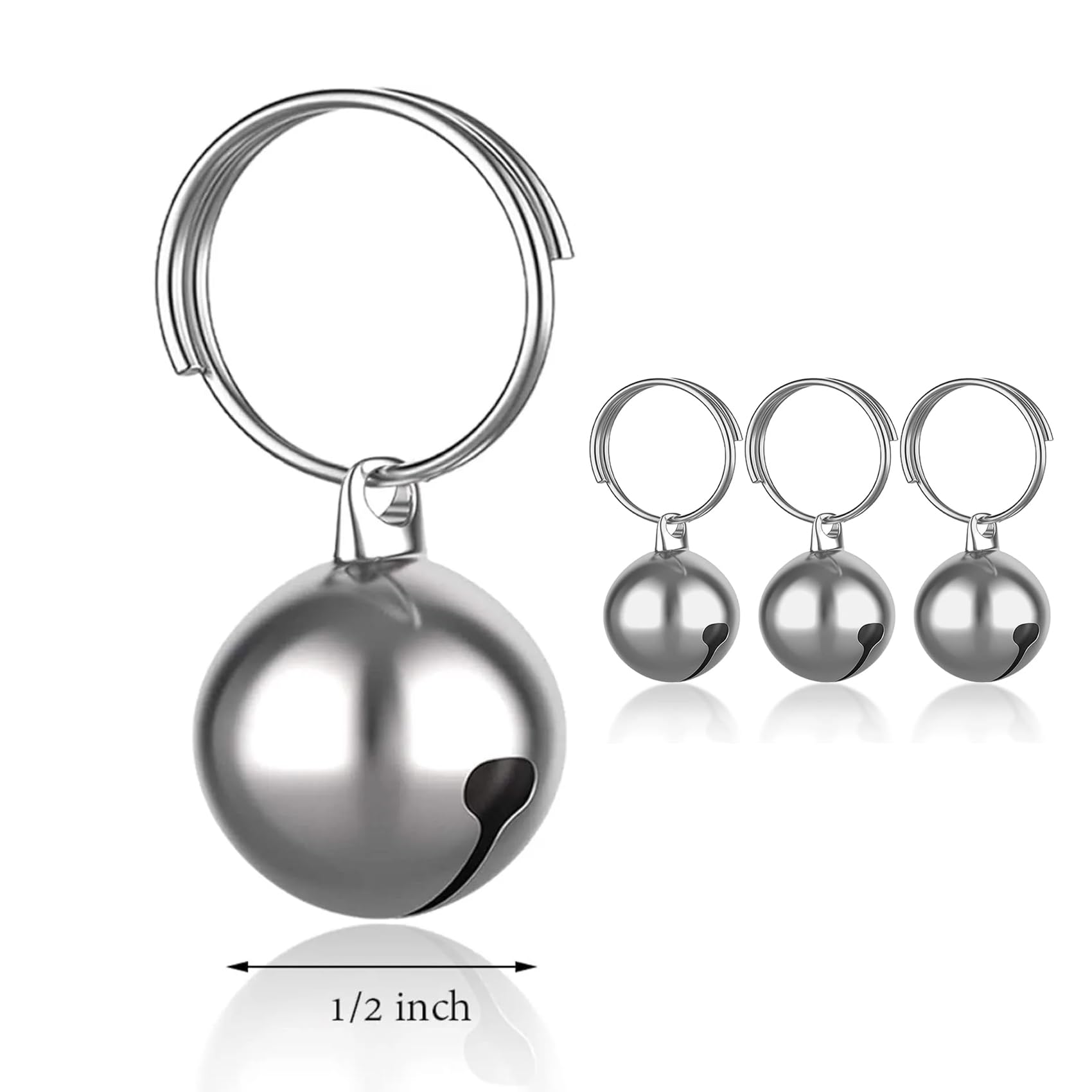 Skypia 24 Pack Pet Bells For Dog Cat Collar Charm Pet Pendant Accessories Stainless Steel Anti-Lost Training Bells For Collars P