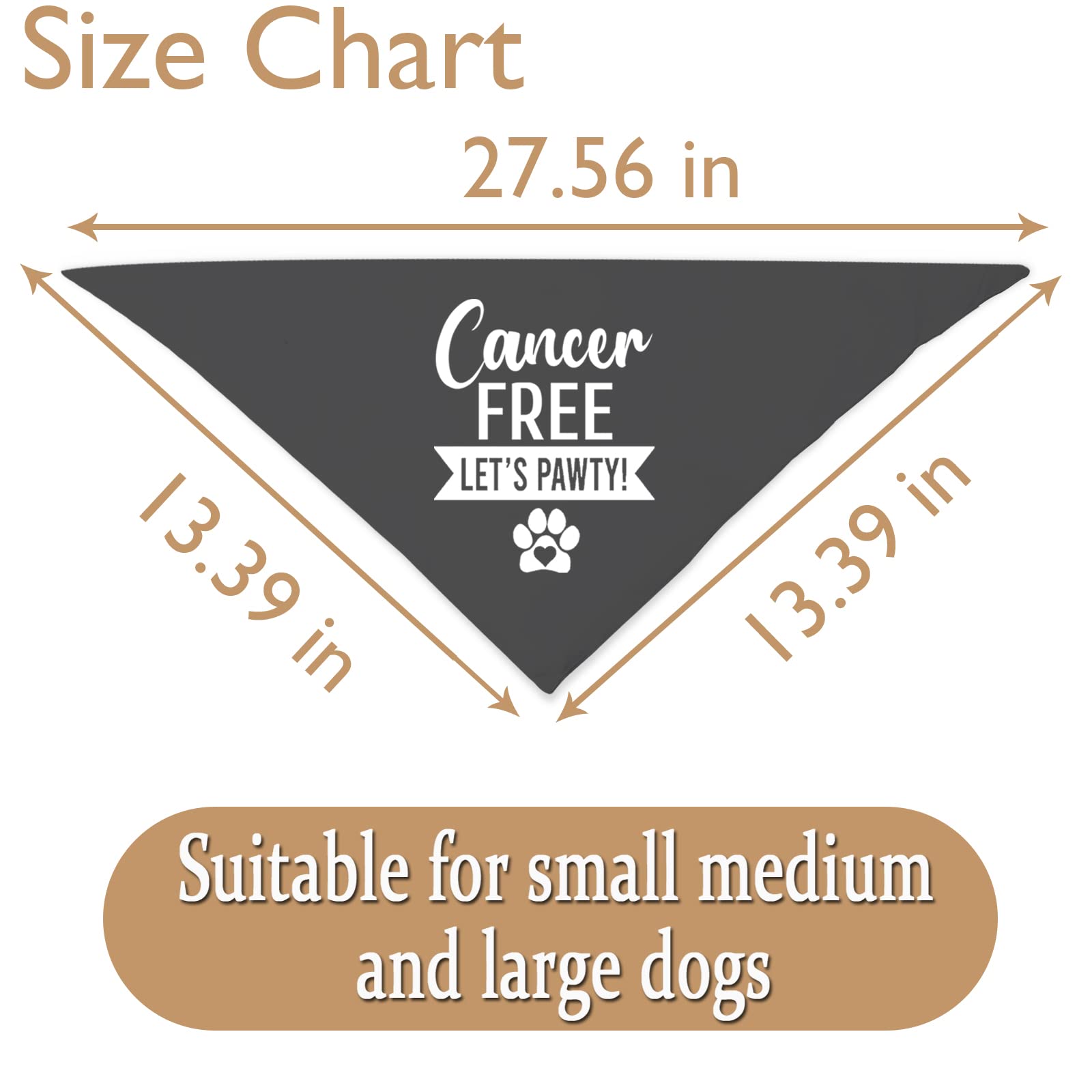 Jxgzso 1 Piece Cancer Free Dog Bandana I Beat Cancer Dog Bandana Cancer Survivor Dog Scarf (Cancer Free D)