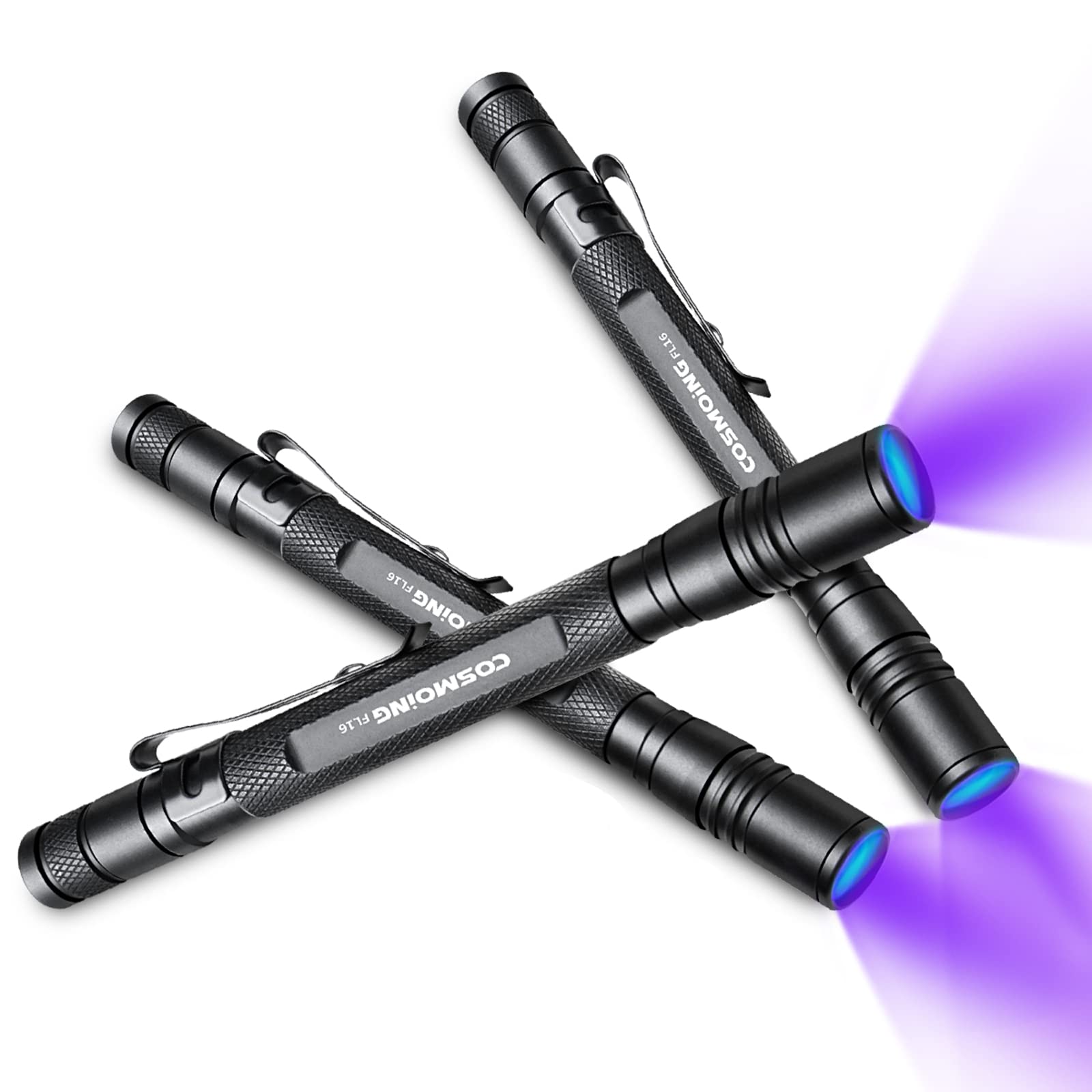 COSMOING UV Flashlight LED 395nm Blacklight, Zoomable Pen Flashlight IP54 Waterproof Detector for Pet Urine, Cat Dog Stains, Bed