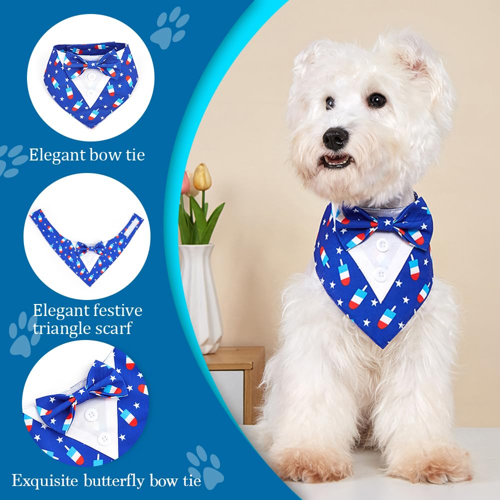 Dogtact Dog Tuxedo, Adjustable Formal Wedding Outfit Bandana Dog Tux Collar With Bow Tie, Pet Birthday Valentines Outfit Cosplay