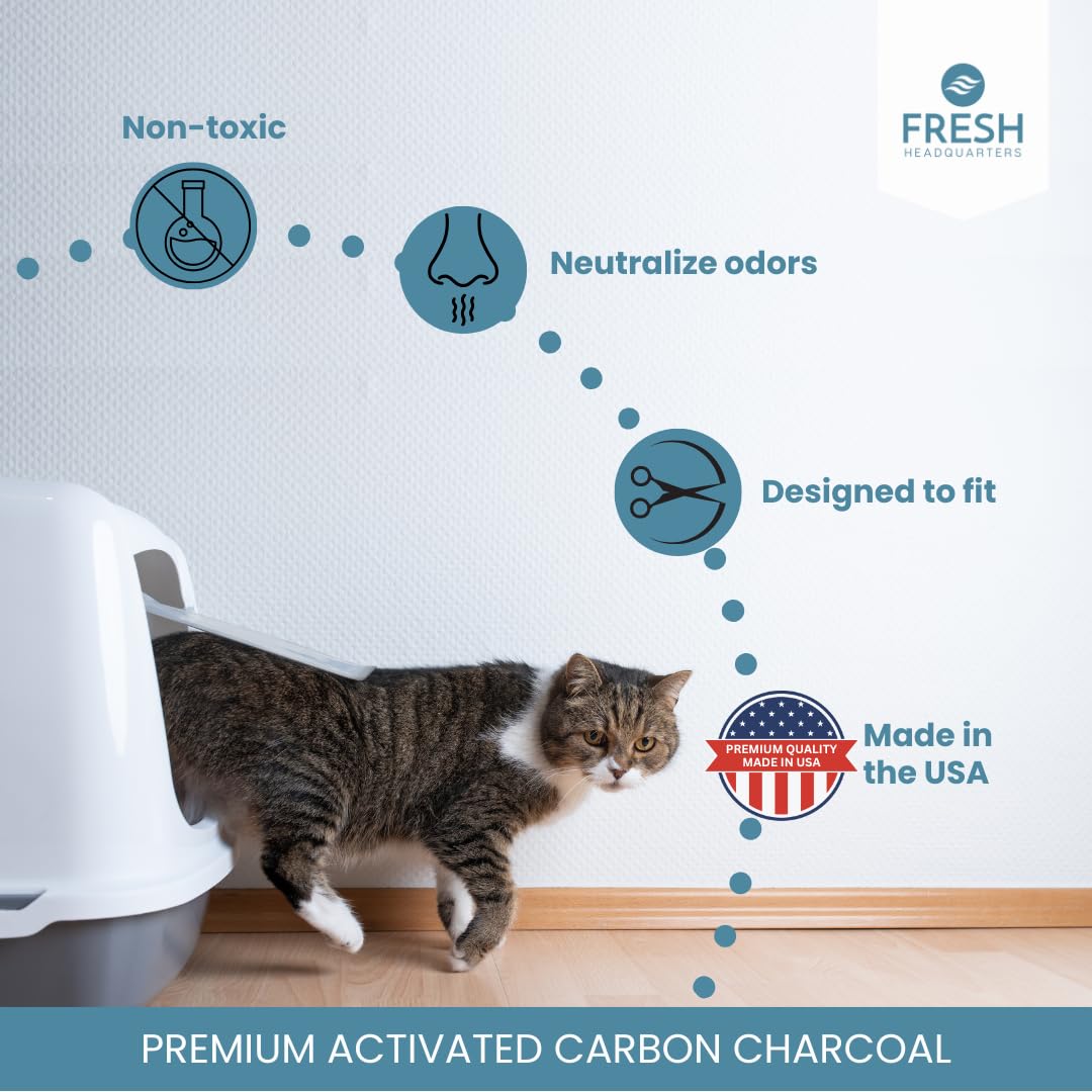 6 Pack Replacement Litter Box Filters Compatible With Nature'S Miracle Oval Cat Litter Box ?Activated Charcoal Filters Eliminate Up To 99% Of Odors ?(Oval 8' X 3')
