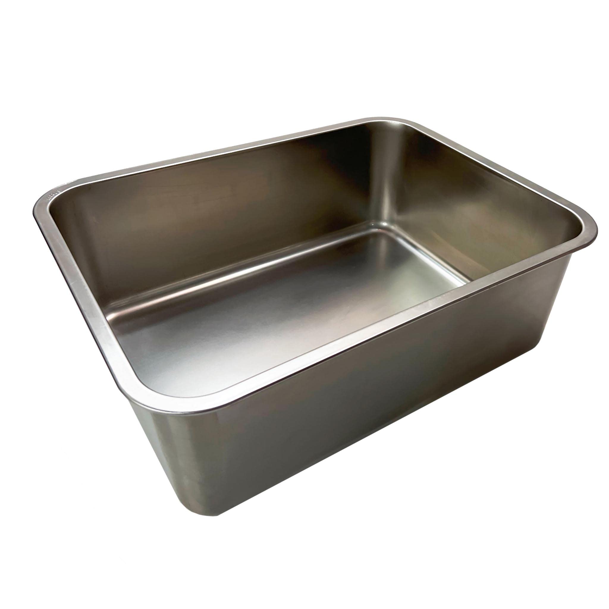 Kunwu Stainless Steel Large Cat Litter Box, 20''X14''X6'' Easy Clean, No Odor, Durable Pan (L (20''X14''), 6'' Deep)