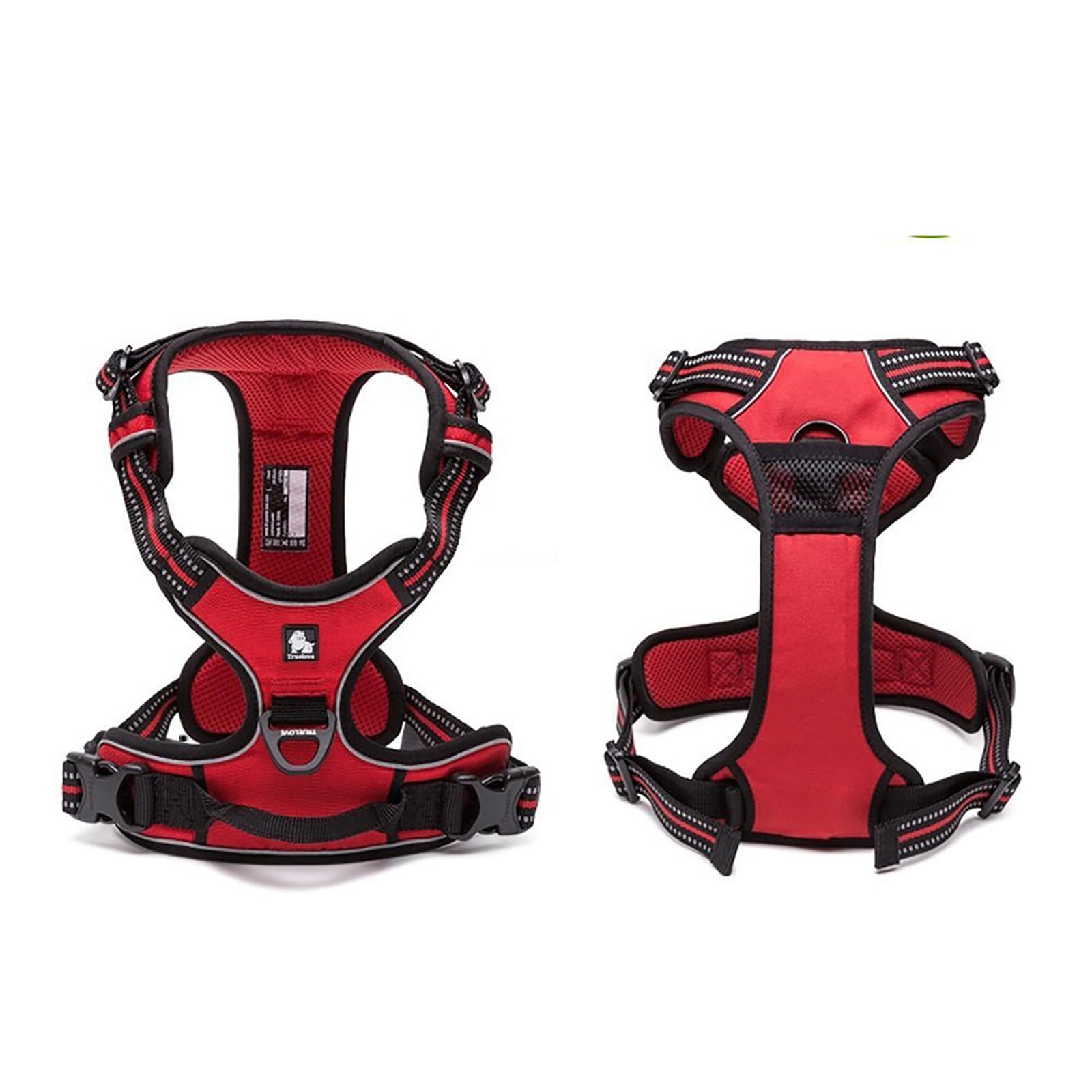 True Love Adjustable No-Pull Dog Harness Reflective Pup Vest Harnesses Comfortable Control Brilliant Colors Truelove Tlh5651(Red