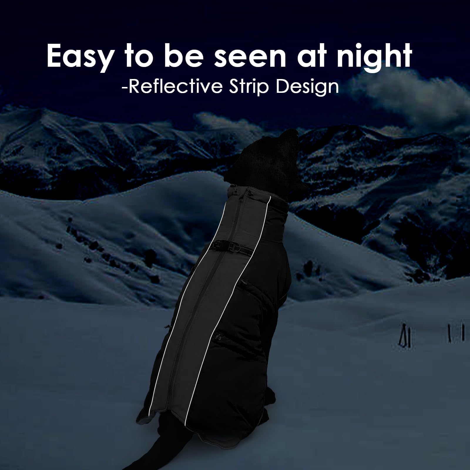 IKIPUKO Dog Coat-XS, Dog Winter Jacket Warm Zip Up Snowsuit Dog Harness Vest Reflective Water-Resistant Dog Coat Dog Snow Jacket