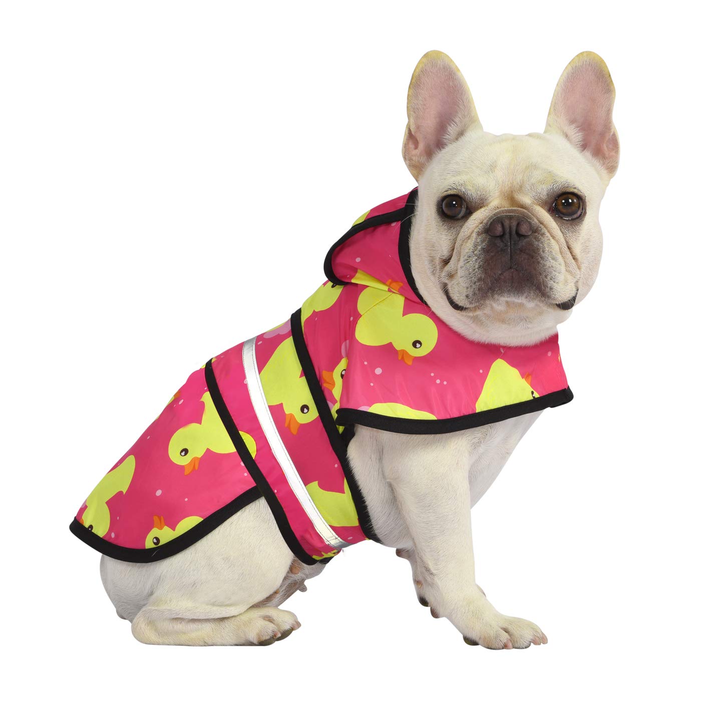 Hde Dog Raincoat Hooded Slicker Poncho For Small To X-Large Dogs And Puppies Pink Ducks - Xl
