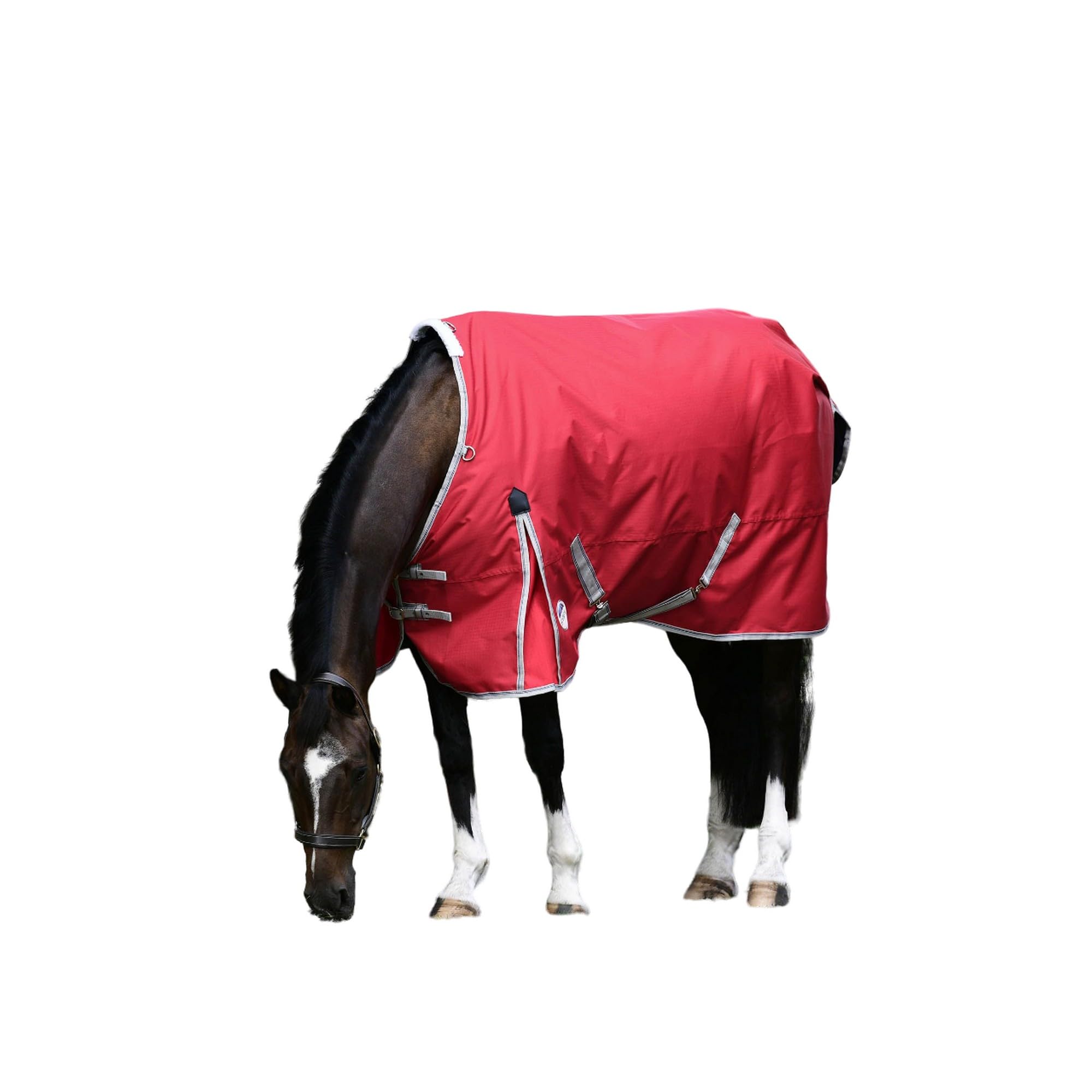 Weatherbeeta Comfitec Classic Standard Neck Lite Plus Horse Blanket, Red/Silver/Navy, 75'