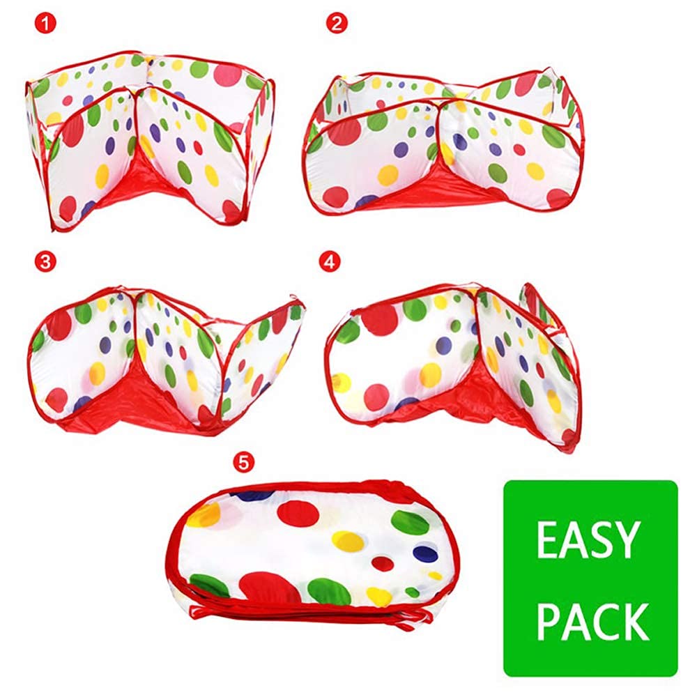 Tfwadmx Red Small Animals Cage Tent - Foldable Playpen with Seesaw for Hamsters, Guinea Pigs, Rabbits & More - Indoor/Outdoor Portable Fence