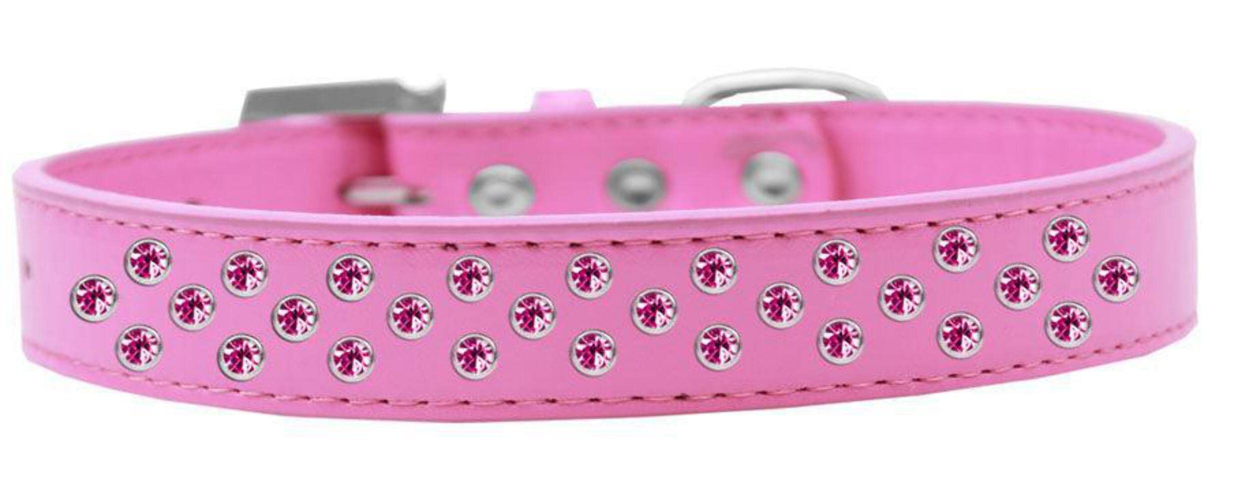 Dog, Puppy & Pet Fashion Collar, Bright Pink Crystal Rimsets Sprinkles Bright Pink 12