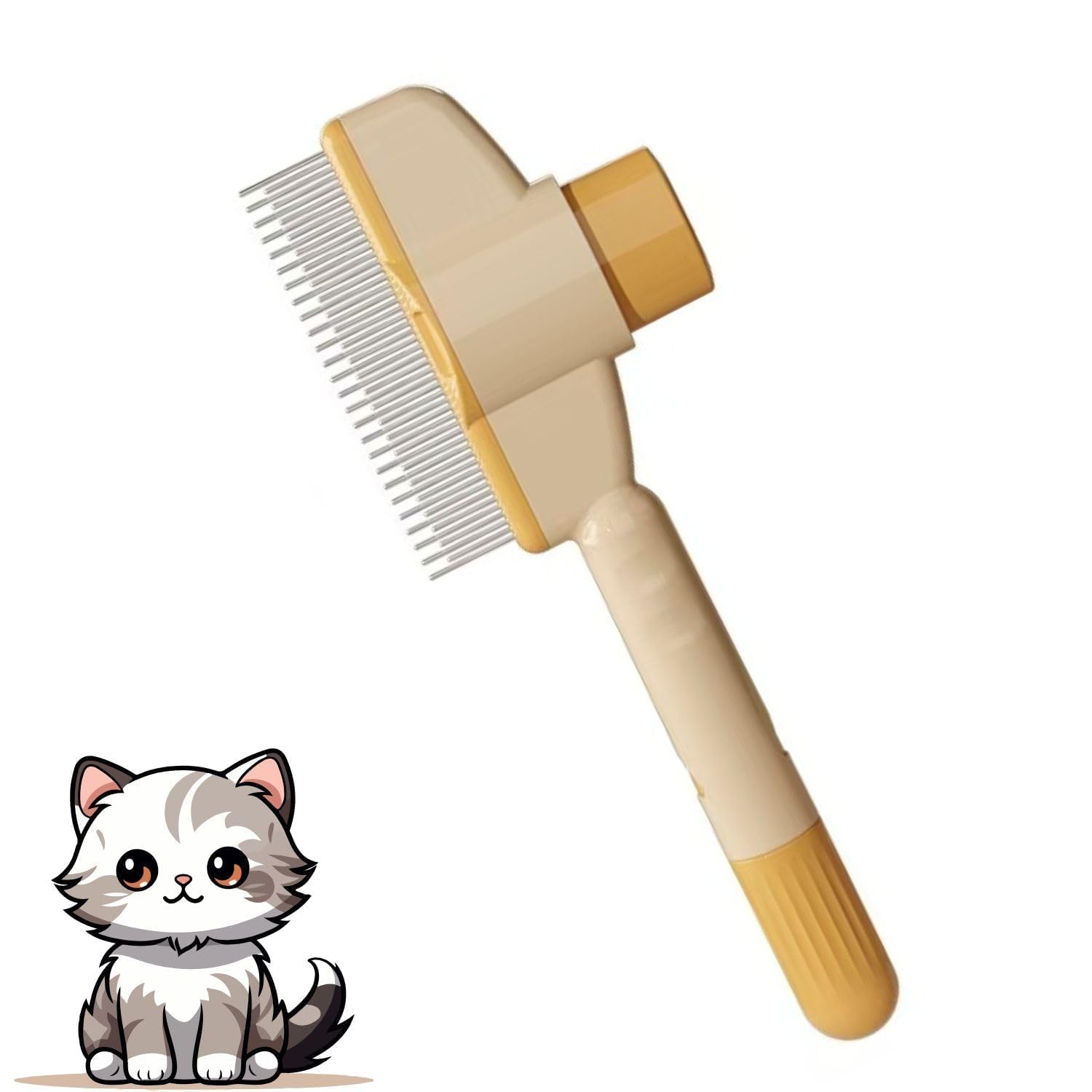 Self Cleaning Pet Slicker Brush For Dogs And Cats, Stainless Steel, Steam Spray Grooming Comb, One Click Hair Release, Desheddin