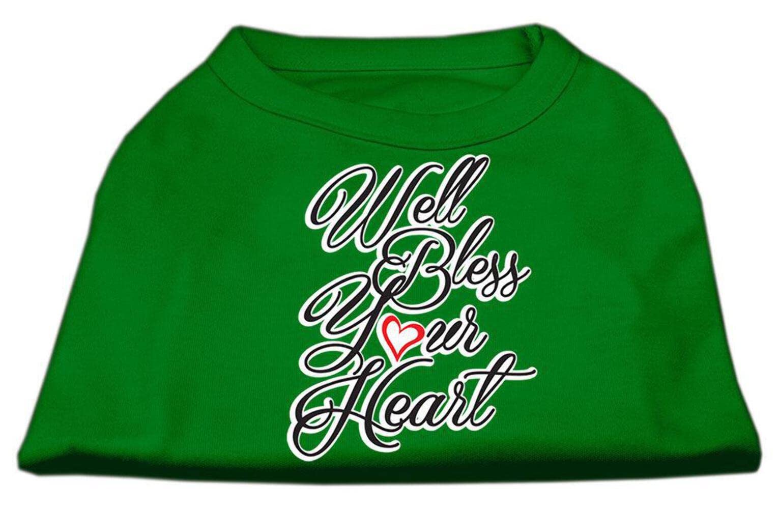 Mirage Pet Products 51-172 LGGR Well Bless Your Heart Screen Print Green Dog Shirt, Large