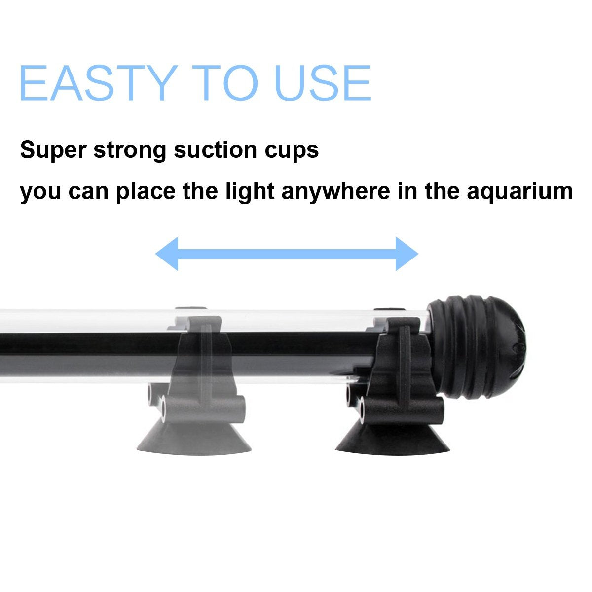 Covoart Led Aquarium Light, 15 Inches Fish Tank Light Rgb Color Underwater Light Submersible Crystal Glass Lights, 21 Led Beads,