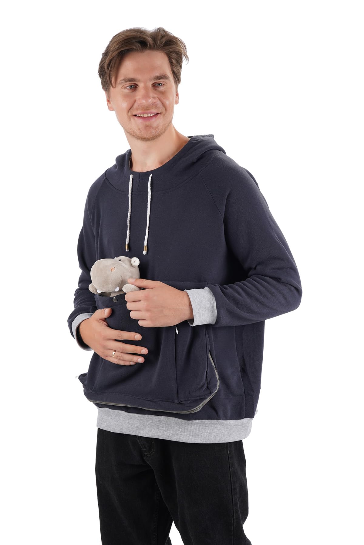 Cat Dog Carrier Hoodie Big Pet Pouch Sweatshirt Puppy Kitten Holder Carrier Pullover Top Kangaroo Unisex Hoodies (Adult, Medium,