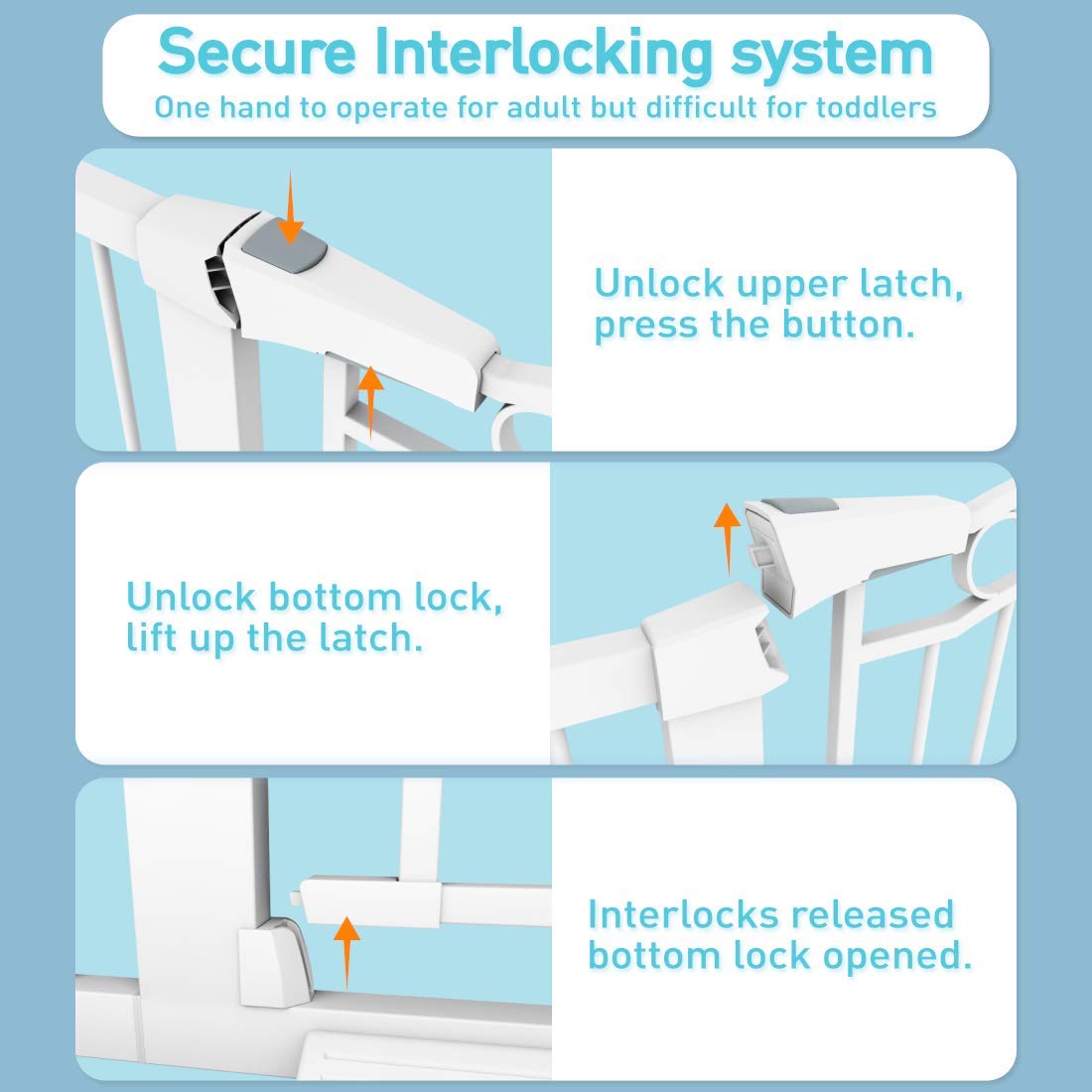 Fairy Baby Child Baby Gates For Doorway Stairs Hallway Stairway Gate For Kid Or Pet Dogs Walk Through Pressure Mounted 43.31'-46.06'
