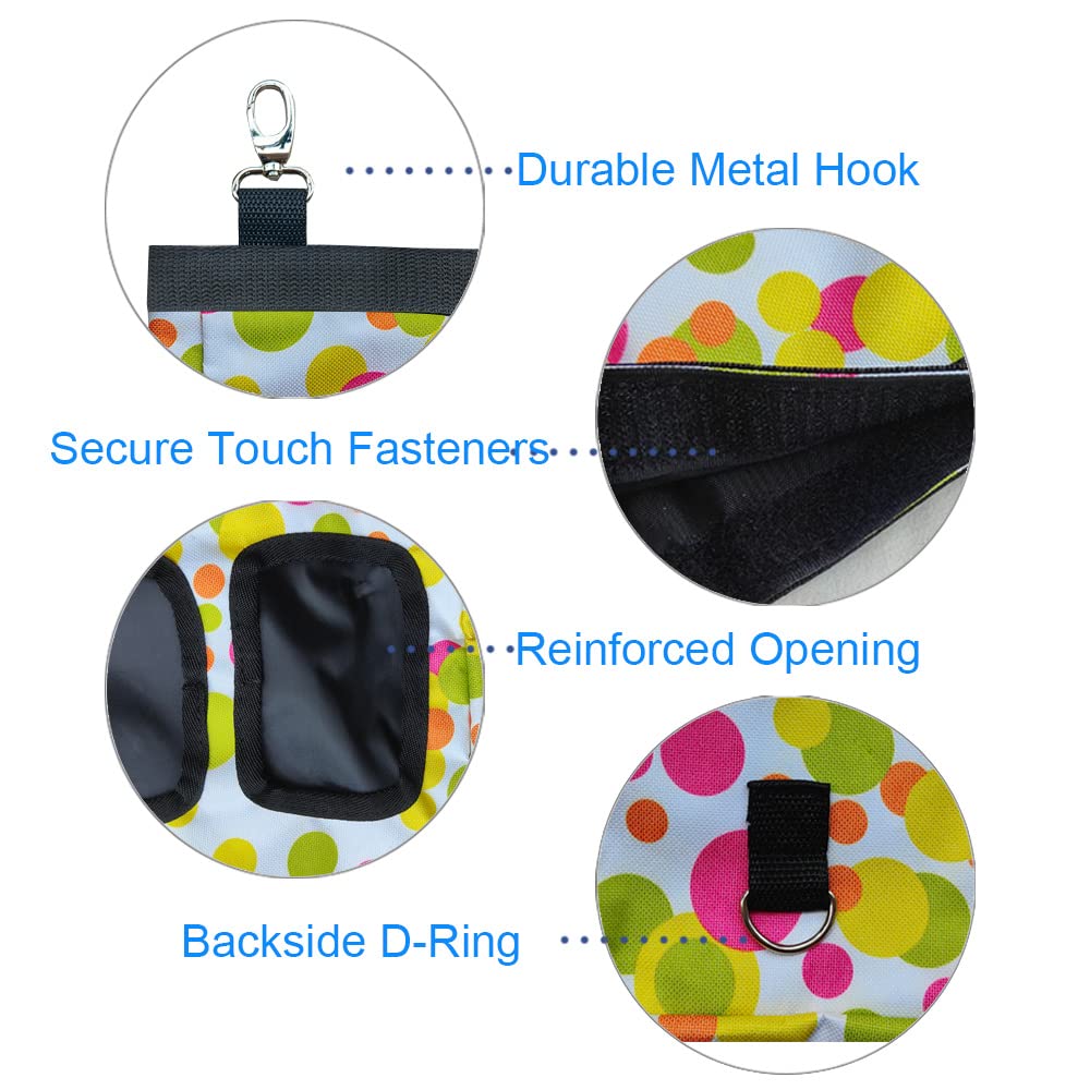 Guinea Pig Hay Feeder, Hanging Rabbit Hay Feeder Bag For Guinea Pigs Bunnies Chinchillas. M, Colorful Dots