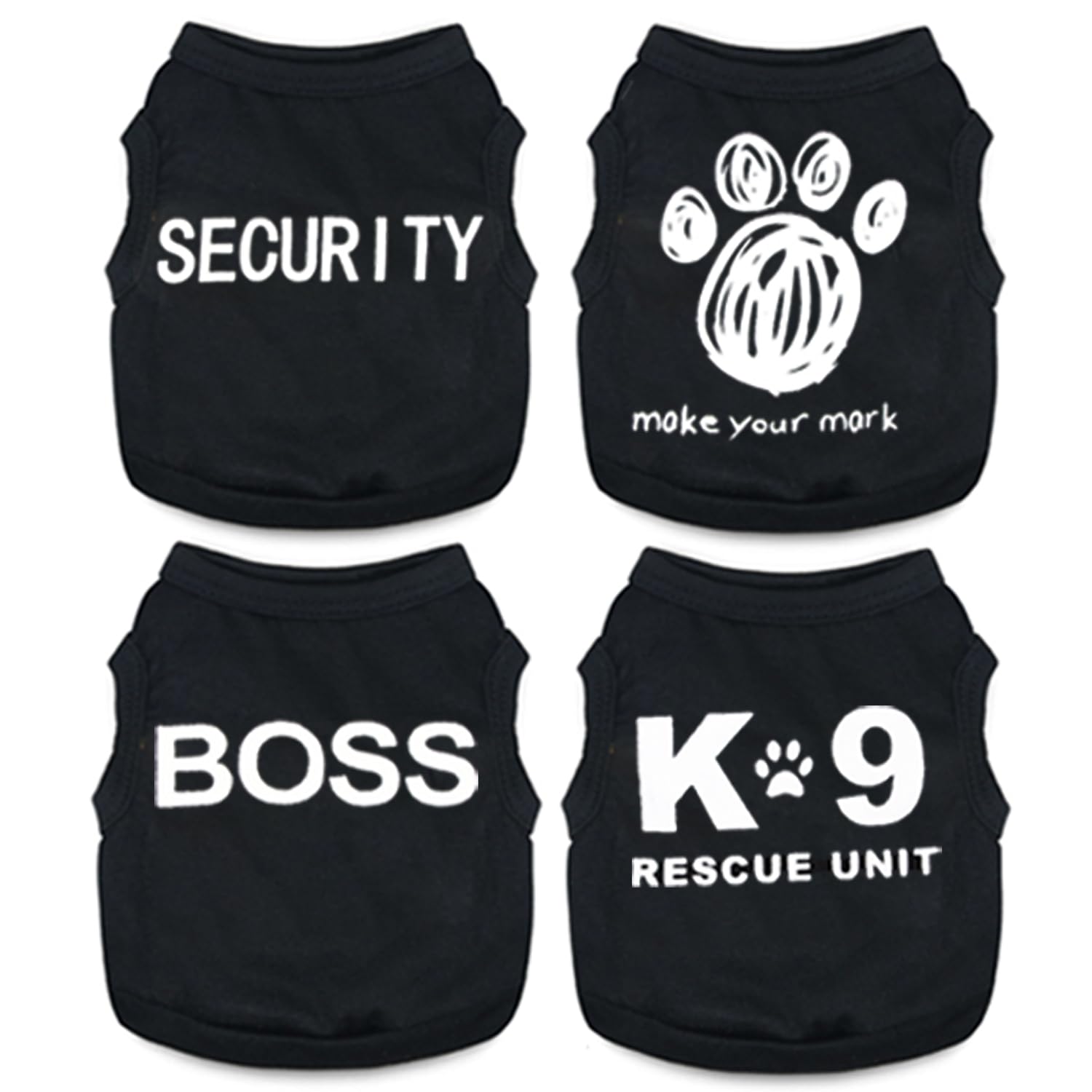 4 Pieces Chihuahua Clothes Dog Clothes For Small Dogs Boy Summer Teacup Yorkie Spring Letter Security Pet Shirts Soft Puppy Clot