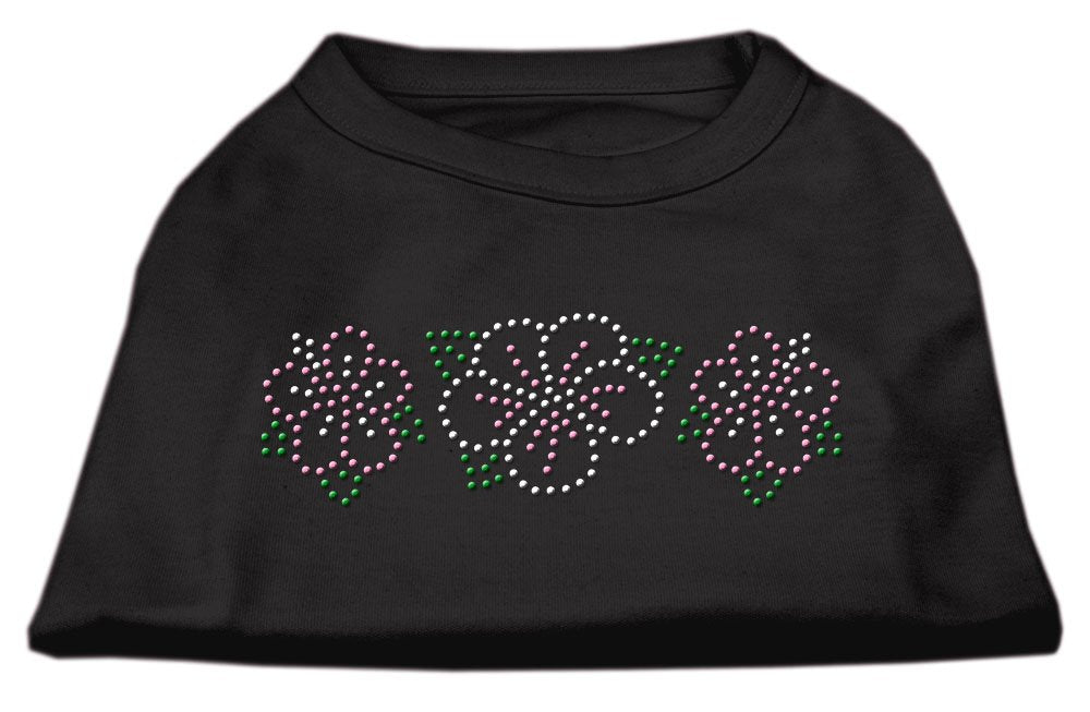 Mirage Pet Products Tropical Flower Rhinestone Pet Shirt, Large, Black