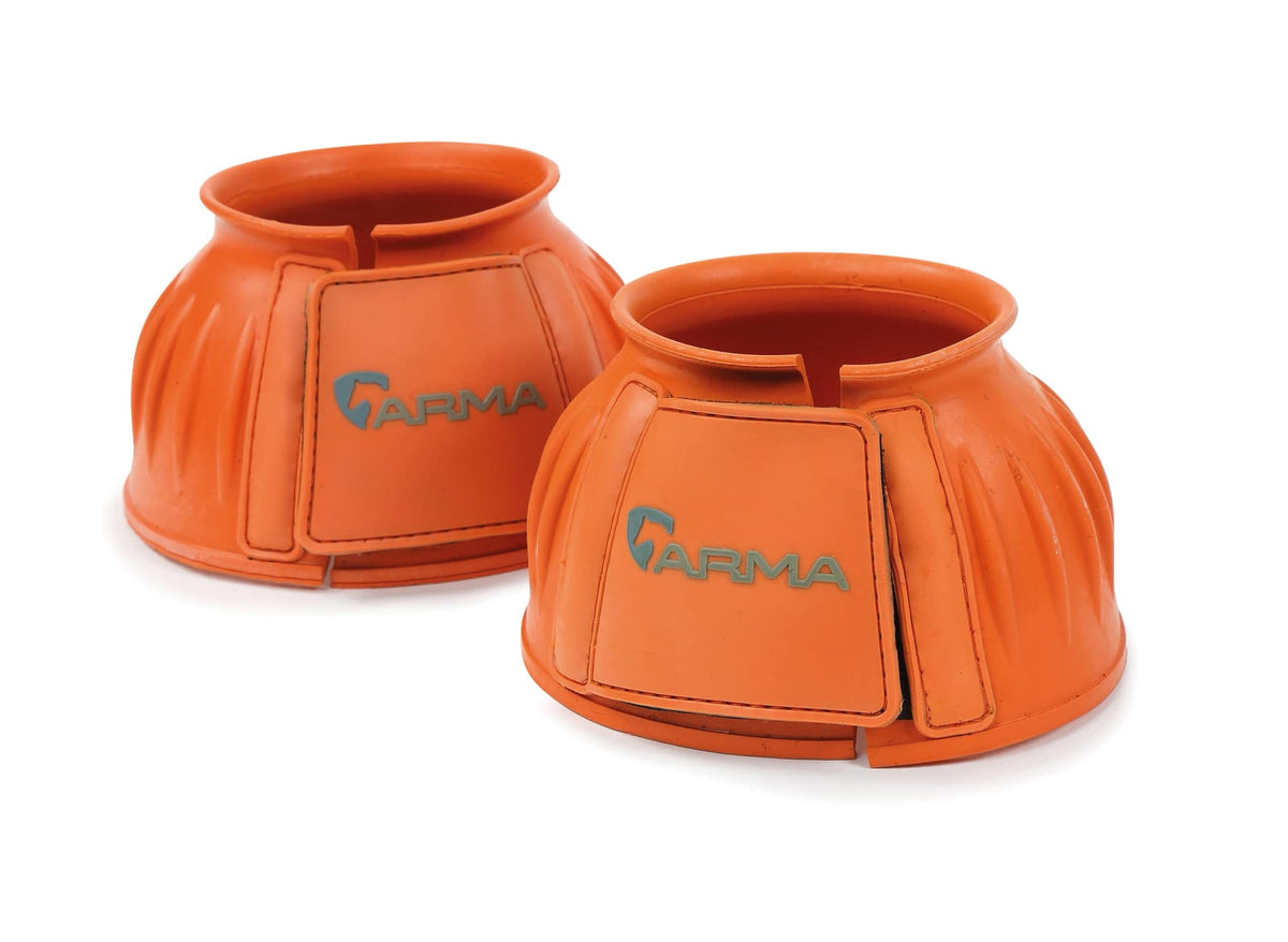 Shires Arma Over Reach Horse Bell Boots (Orange, Pony)