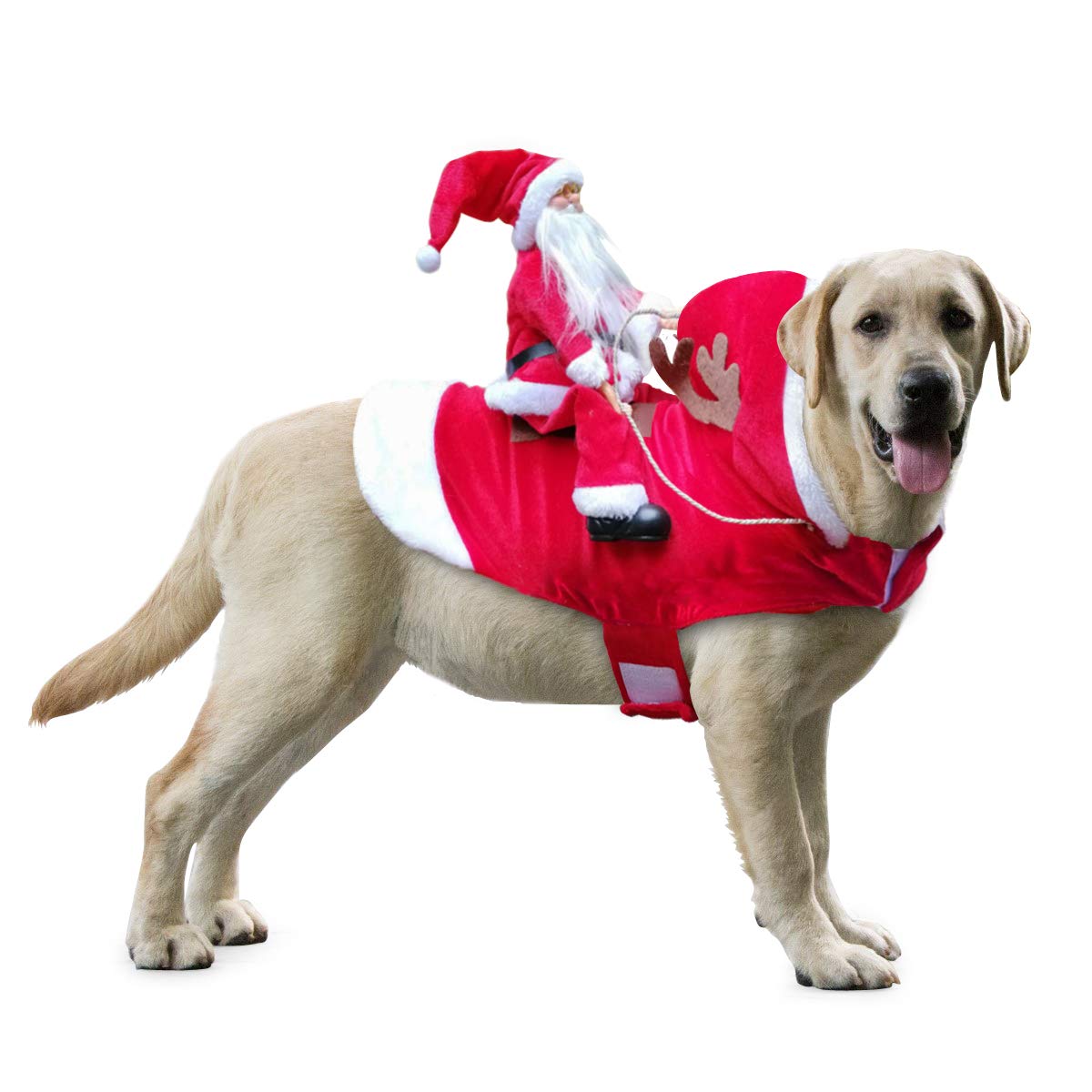 Idepet Funny Pet Dog Cat Christmas Costume Santa Dogs Winter Hoodie Coat Clothes For Christmas Halloween Party,The Riding Horse Santa Claus Pet Cat Dog Apparel Accessories