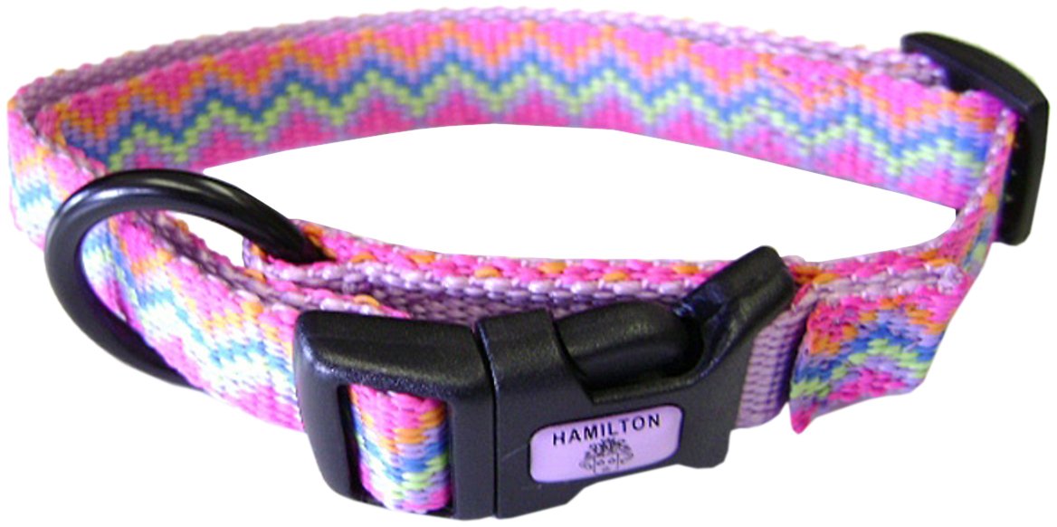 Hamilton 1-Inch Adjustable Dog Collar, Large, Fits 18-Inch by 26-Inch, Weave Pattern with Lavender