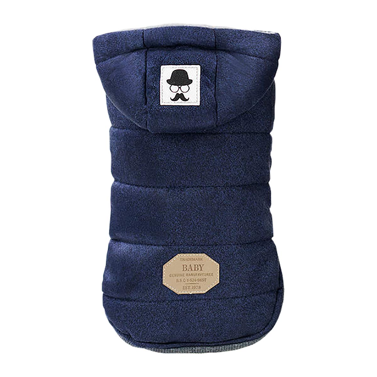 Dog Coat Rdc Pet Hoodie Cold Weather Coats Warm Dog Apparel Winter Thick Clothes Dog Cozy Jacket For Small Dog Medium Cat (M, B-Blue)