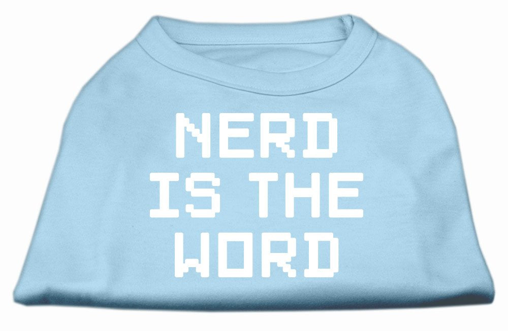 Mirage Pet Products Nerd is The Word Screen Print Shirt, 3X-Large, Baby Blue