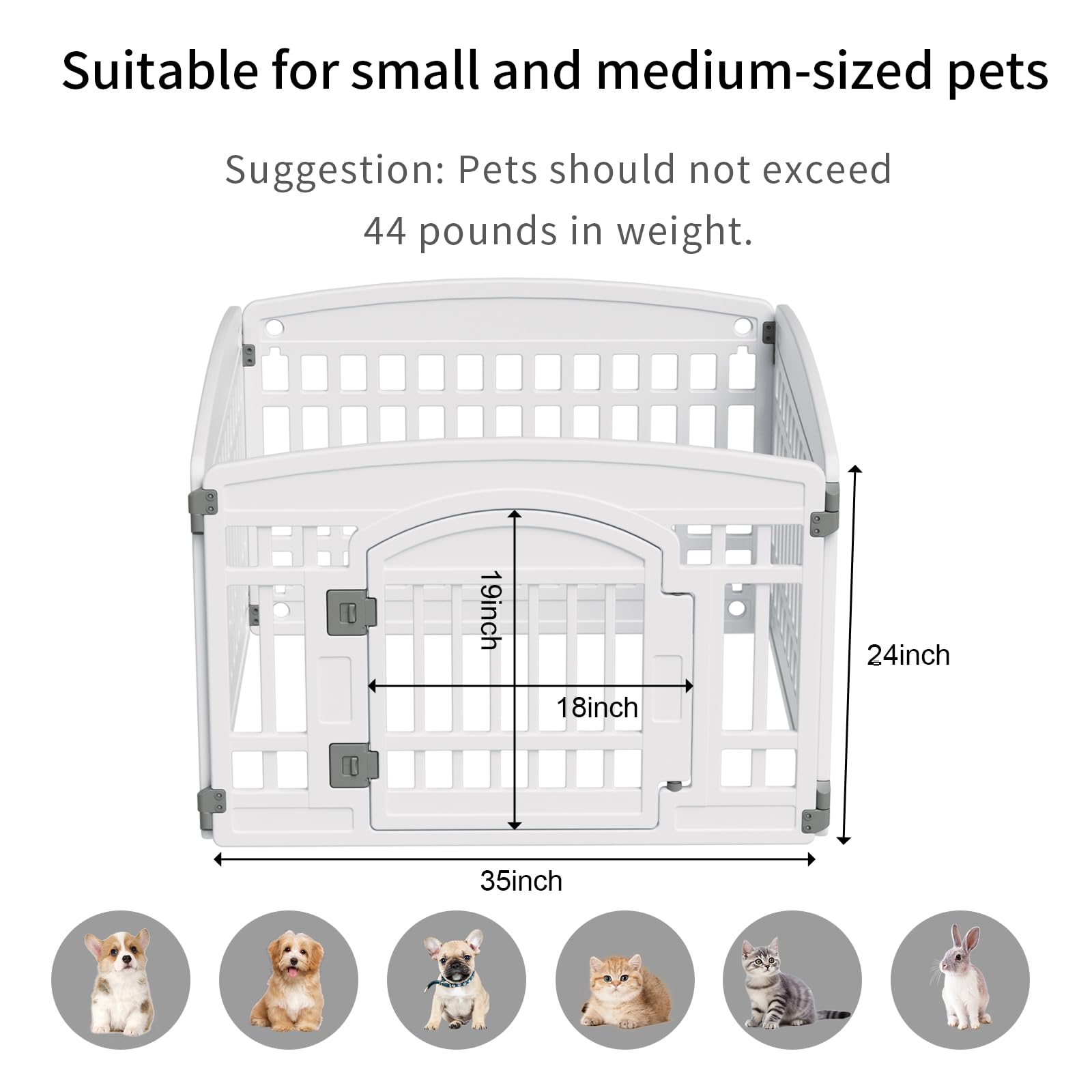 Pet Playpen With Door Dog Playpen Foldable Puppy Playpen For Puppies And Small Dogs 4-Panels Easy Assemble Easy Storing For Indo
