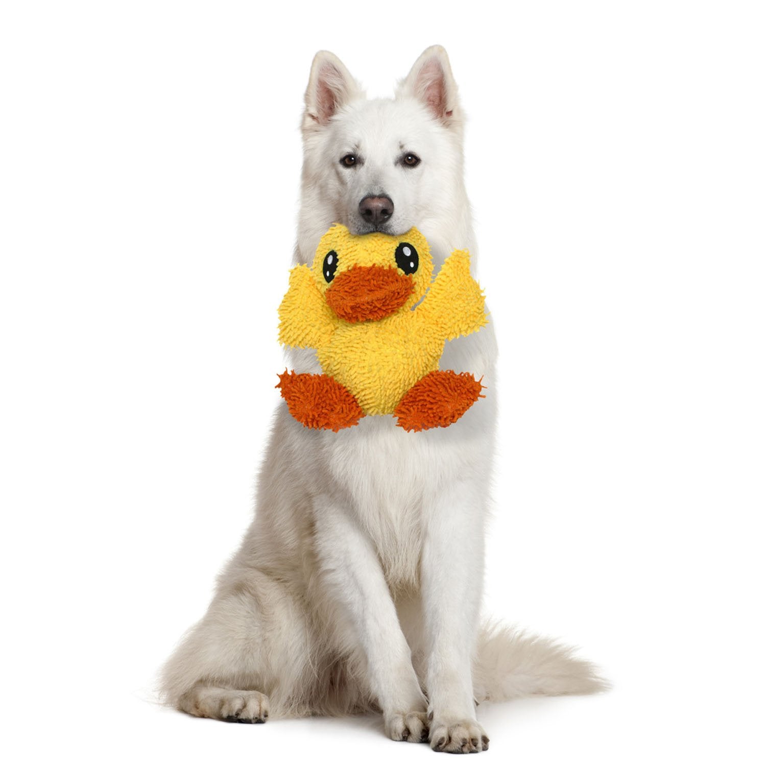 Mighty- Microfiber Ball Duck – Made With Squeaker Balls And Minimal Stuffing. Strong & Tough. Interactive Play Dog Toy. Machine Washable & It Floats