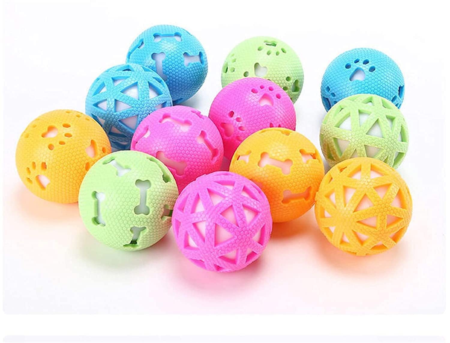 PSK PET MART Combo of 2 Squeaky Interactive Ball Toy, Pet Toy Ball for Dog/PuppySmall (Multicolored)